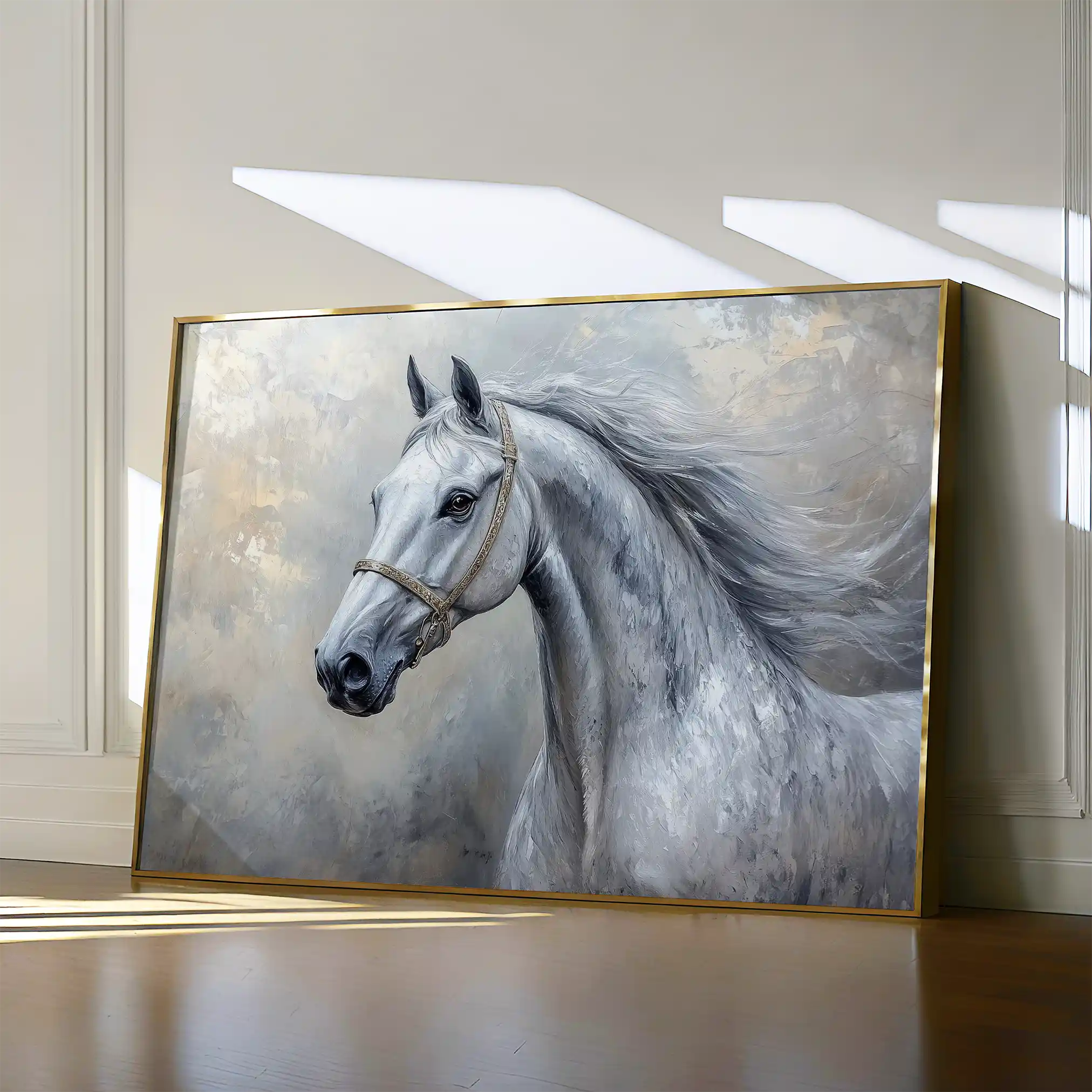 Horses 178 Canvas Art 60 x 40 cm / Black