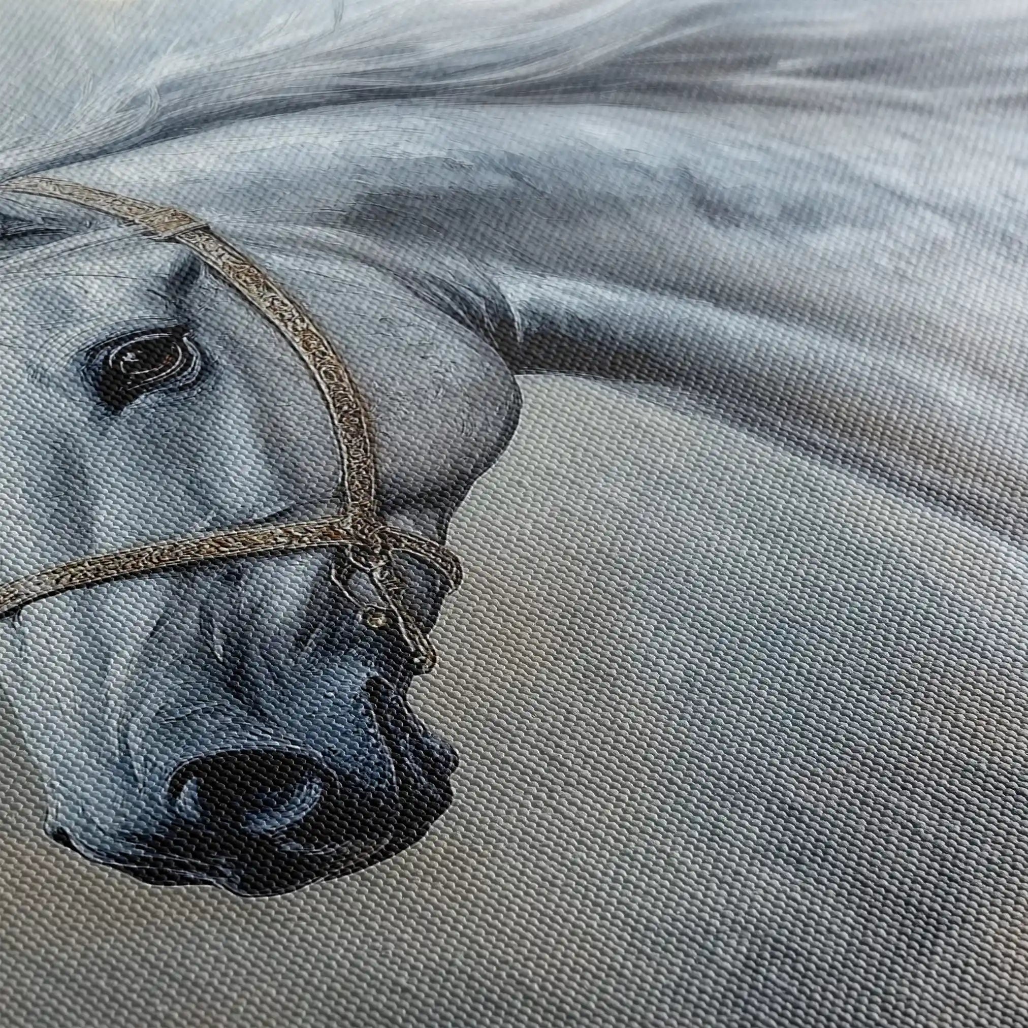Horses 178 Canvas Art 60 x 40 cm / Black