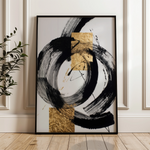 Abstract 1784 Canvas Art 18" x 24" / 45 x 60 cm / Black