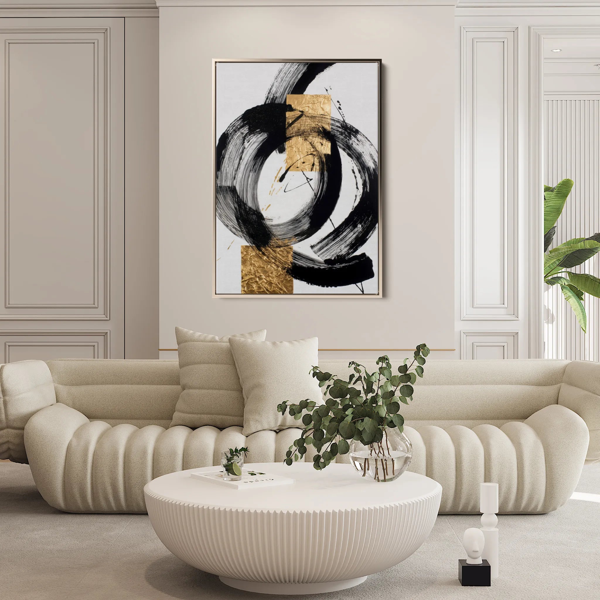 Abstract 1784 Canvas Art 18" x 24" / 45 x 60 cm / Black