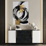 Abstract 1784 Canvas Art 18" x 24" / 45 x 60 cm / Black