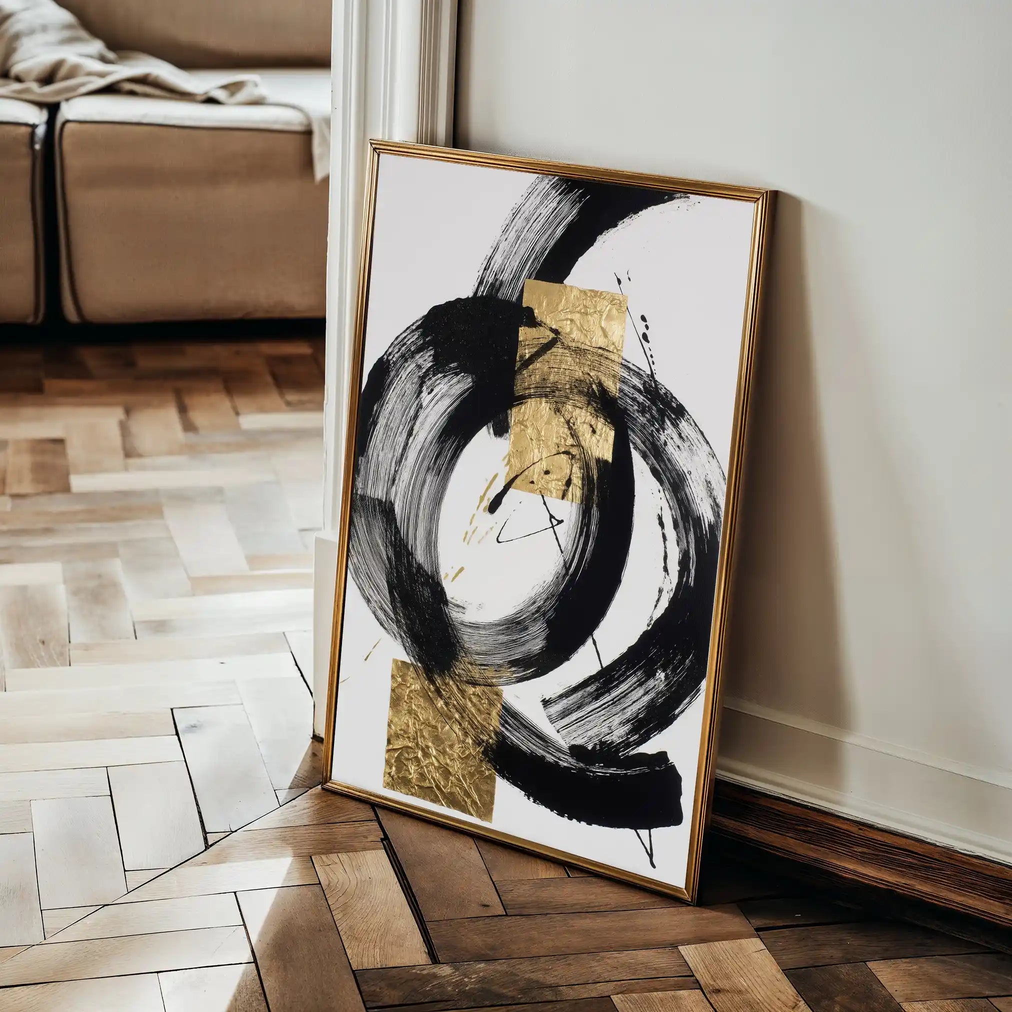 Abstract 1784 Canvas Art 60 x 40 cm / Black