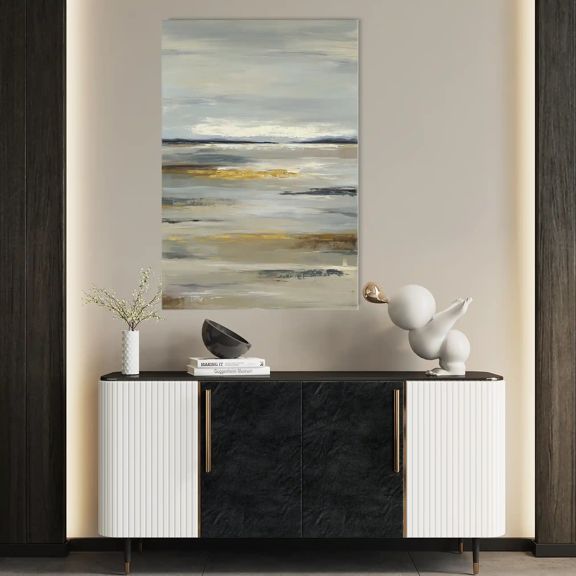 Abstract 1786 Canvas Art 18" x 24" / 45 x 60 cm / Black
