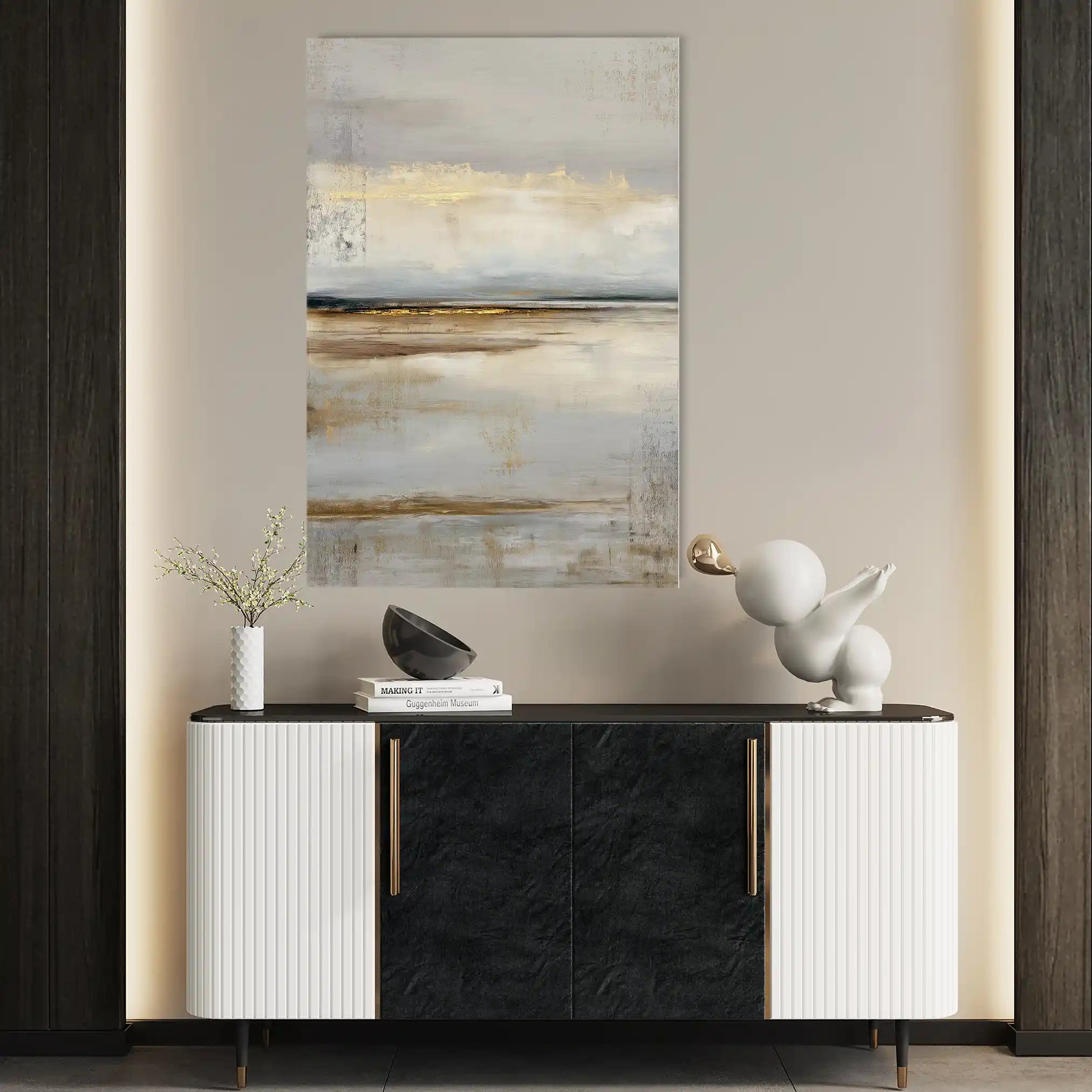 Abstract 1787 Canvas Art 18" x 24" / 45 x 60 cm / Black