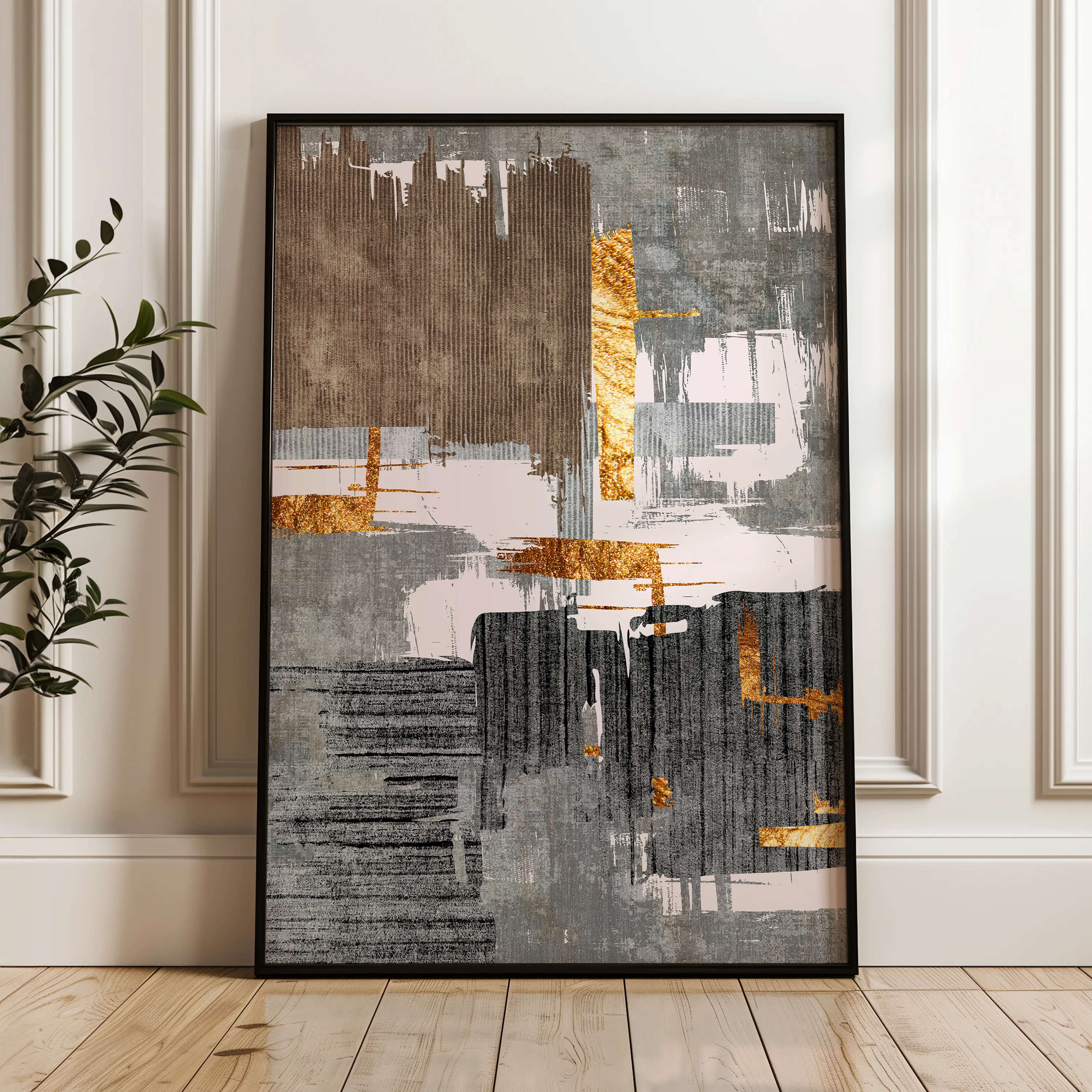 Abstract 179 Canvas Art 18" x 24" / 45 x 60 cm / Black
