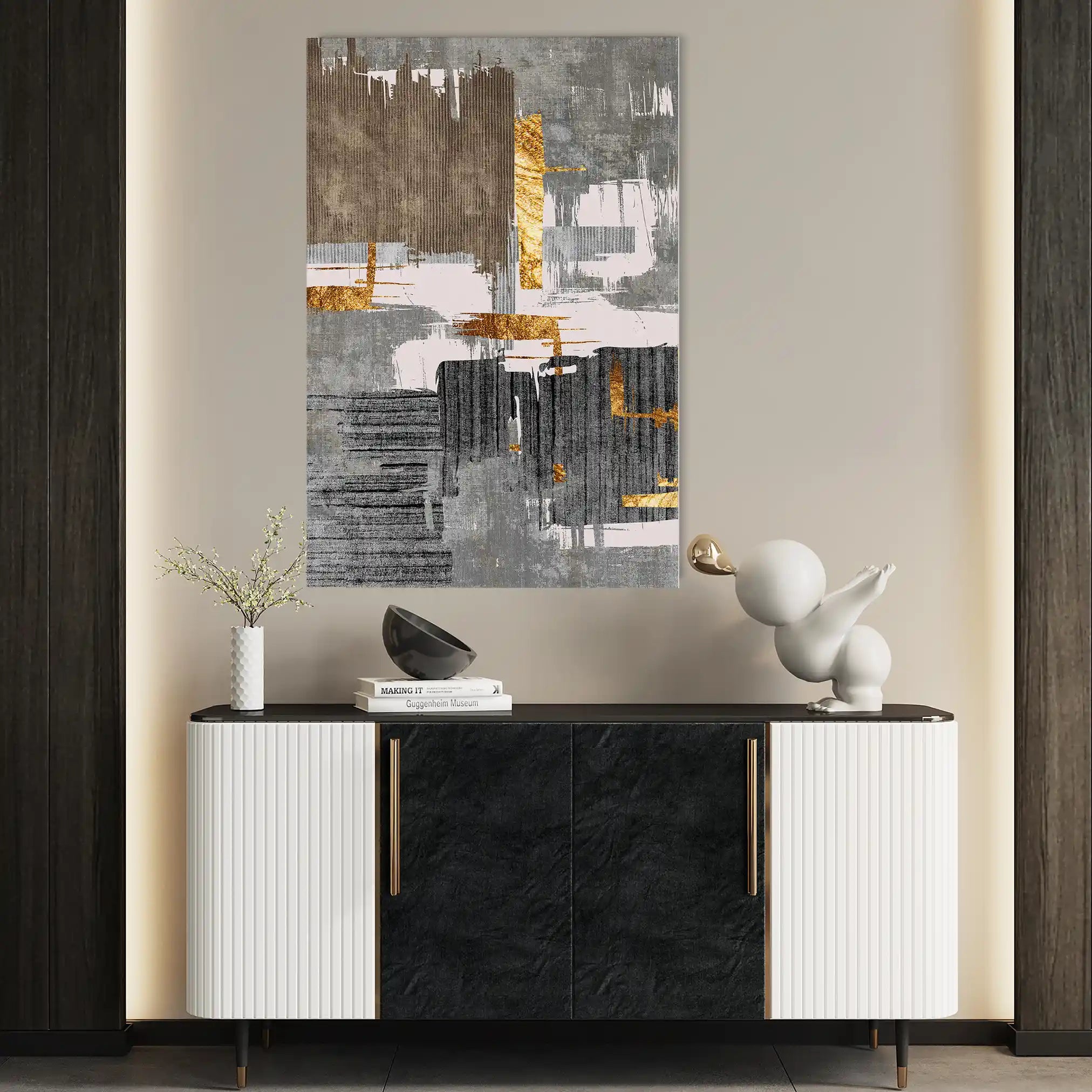 Abstract 179 Canvas Art 18" x 24" / 45 x 60 cm / Black