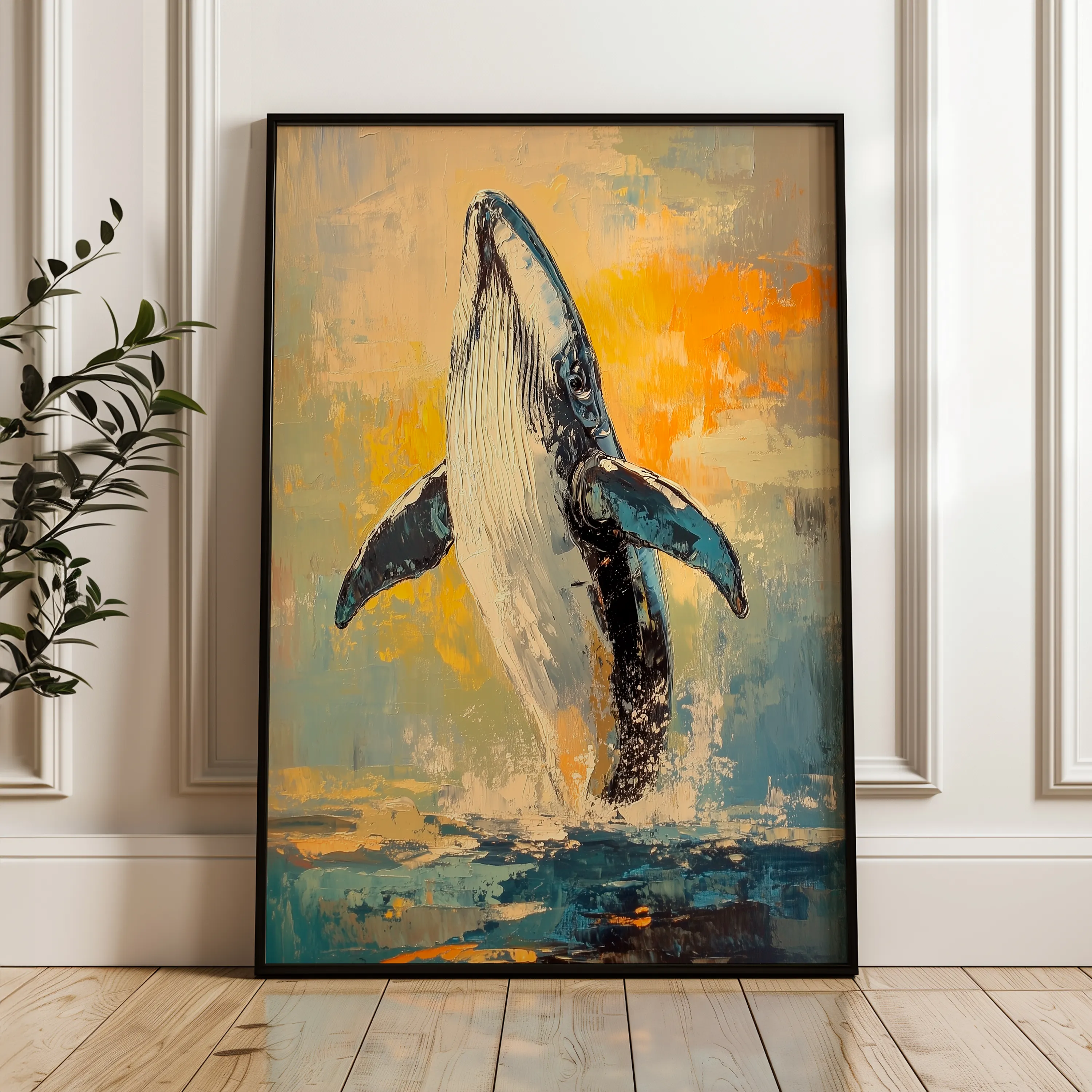 Animals 179 Canvas Art 18" x 24" / 45 x 60 cm / Black