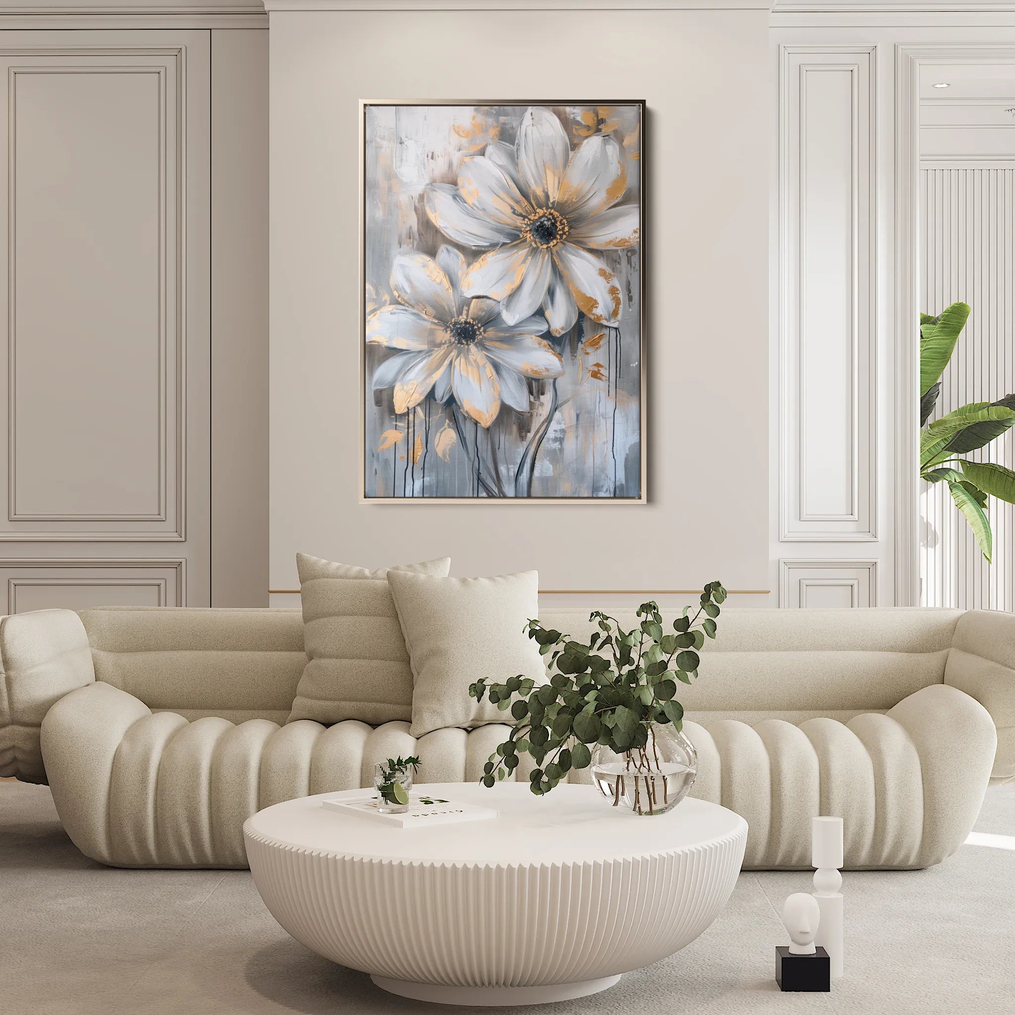 Floral 179 Canvas Art 18" x 24" / 45 x 60 cm / Black