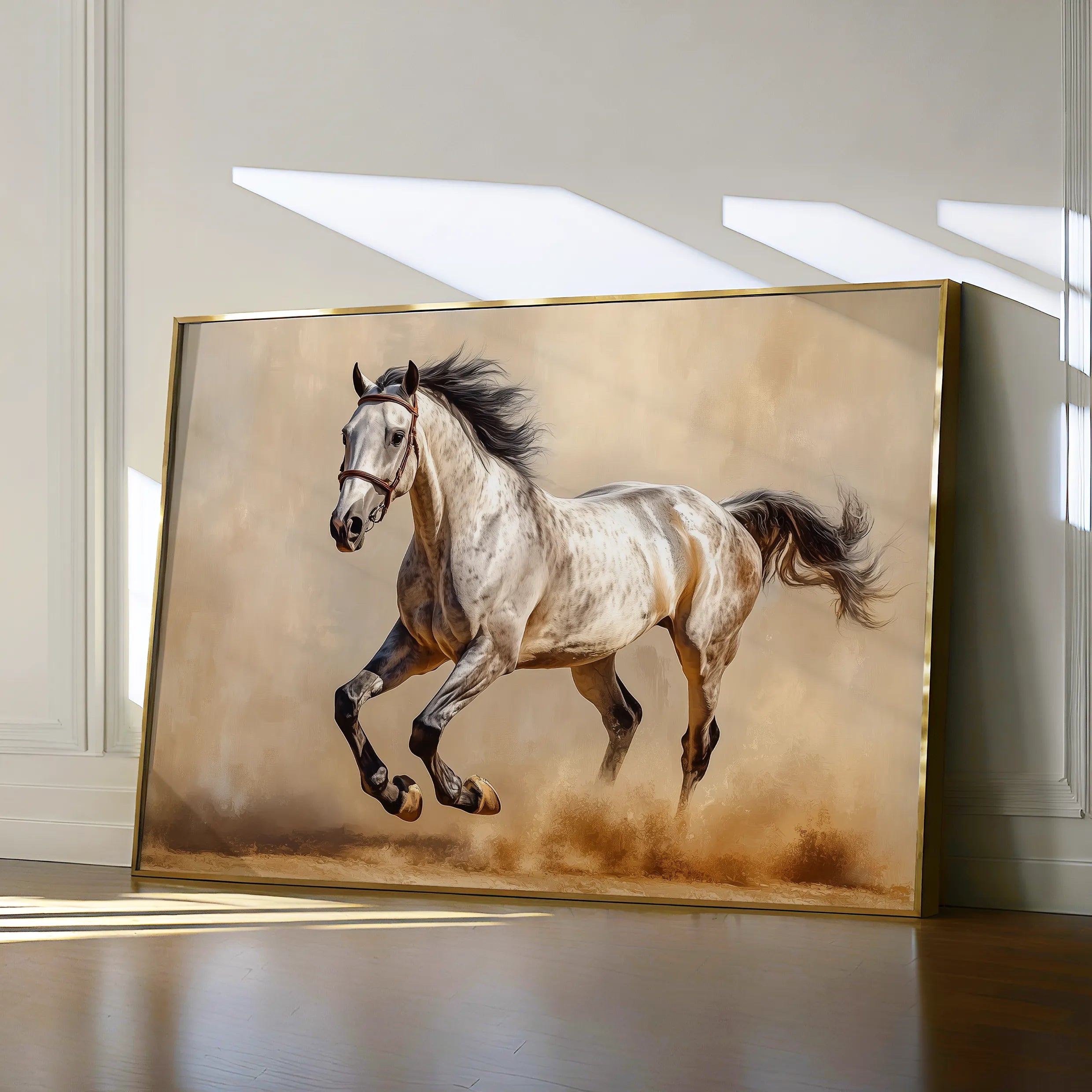 Horses 179 Canvas Art 18" x 24" / 45 x 60 cm / Black