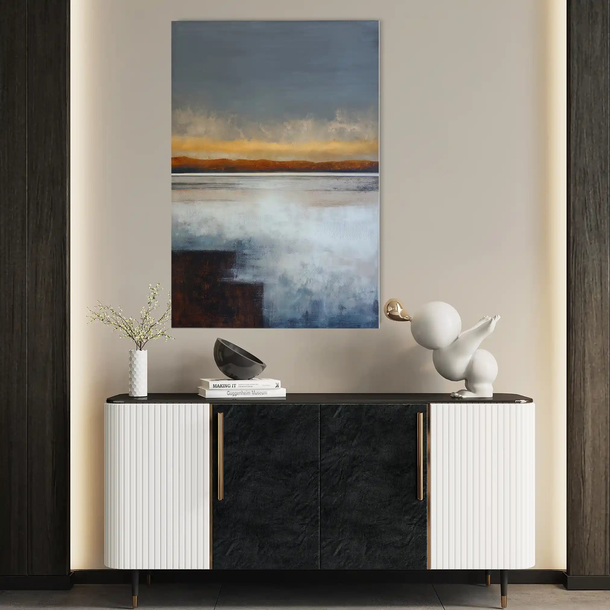 Abstract 1792 Canvas Art 18" x 24" / 45 x 60 cm / Black