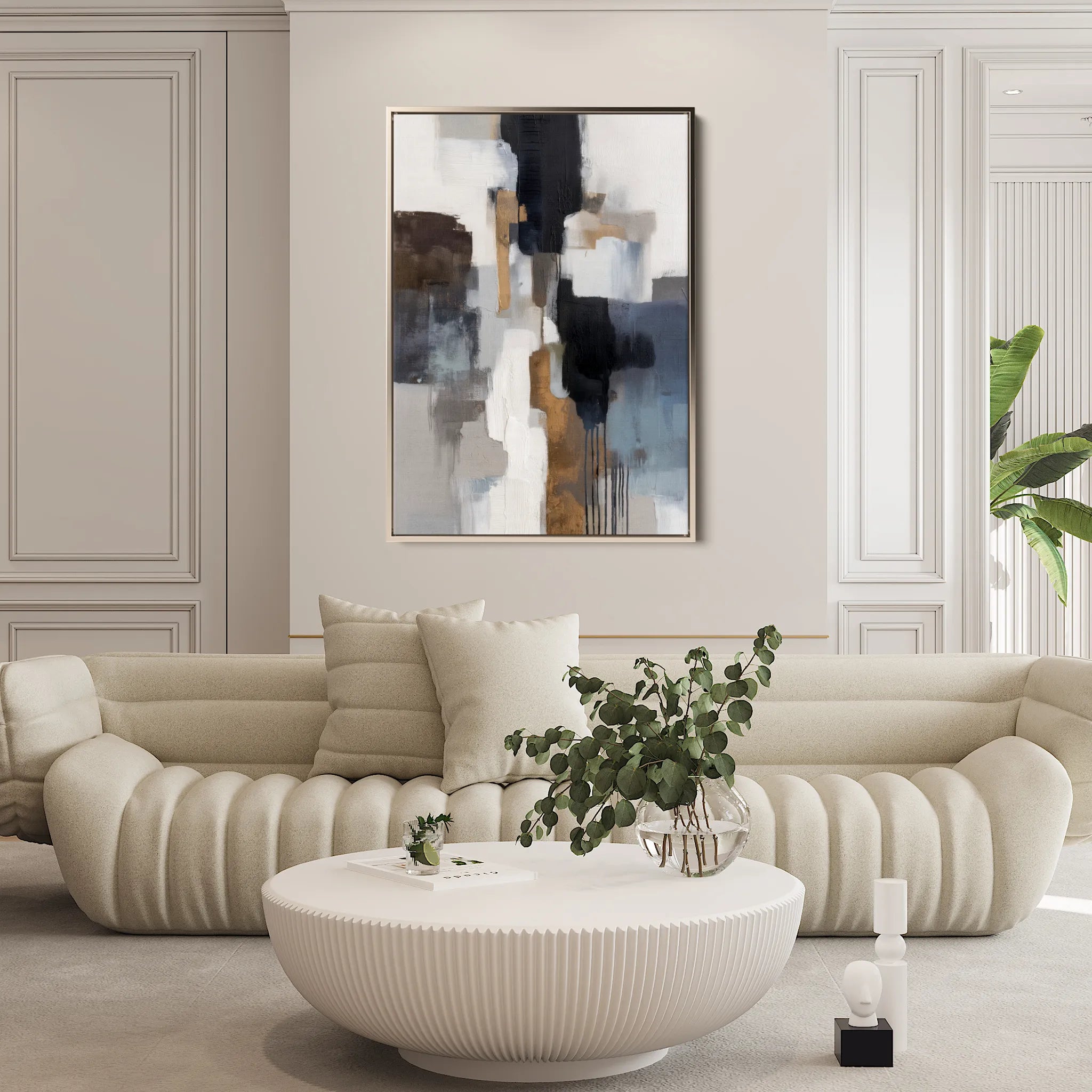 Abstract 1793 Canvas Art 18" x 24" / 45 x 60 cm / Black