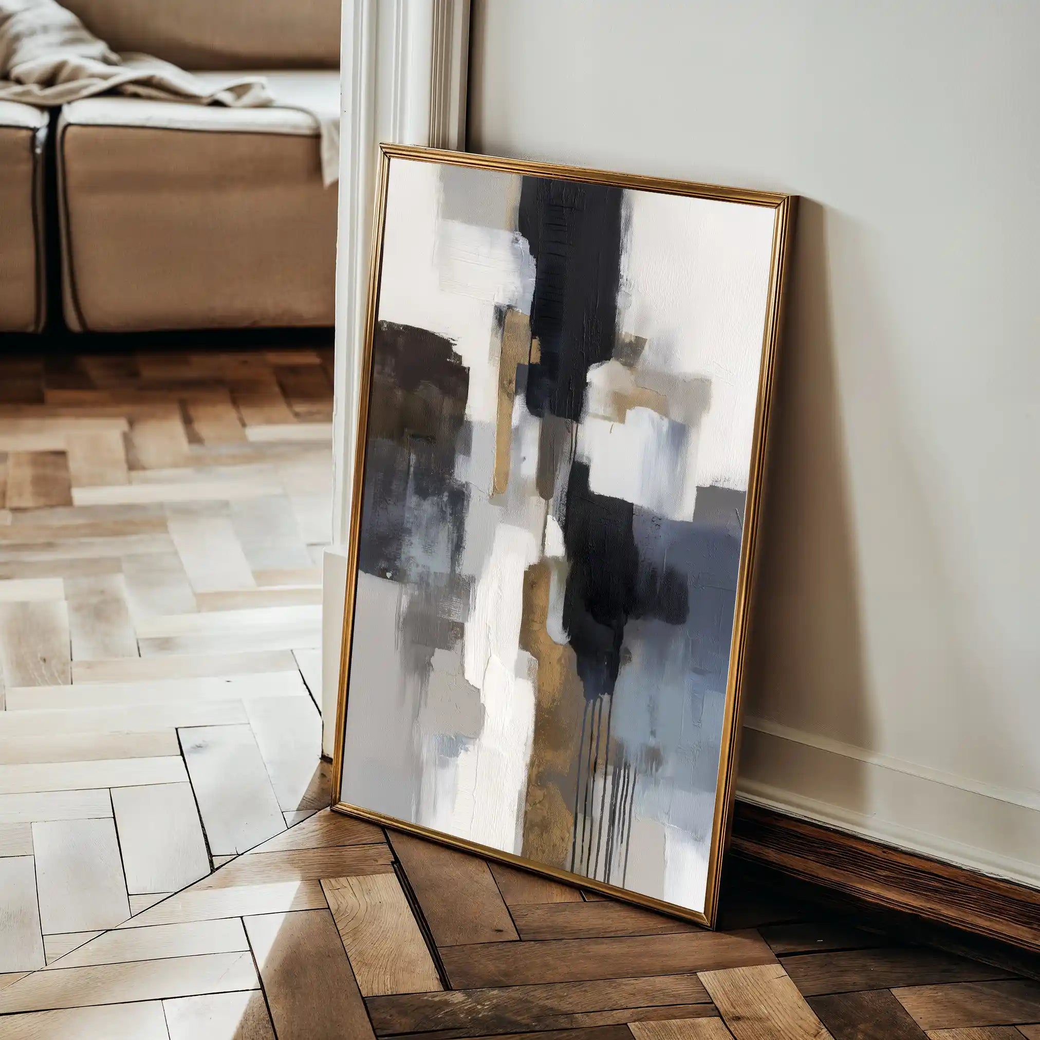 Abstract 1793 Canvas Art 18" x 24" / 45 x 60 cm / Black