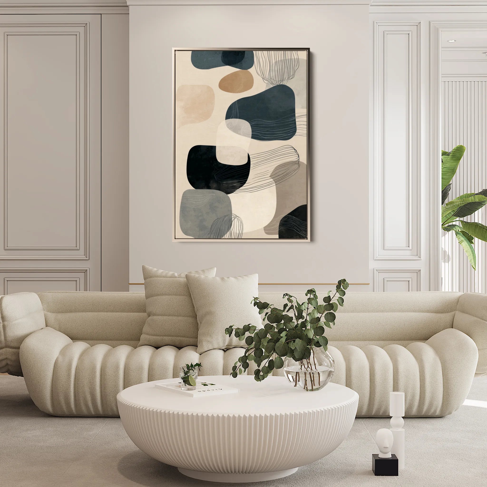 Abstract 1794 Canvas Art 18" x 24" / 45 x 60 cm / Black