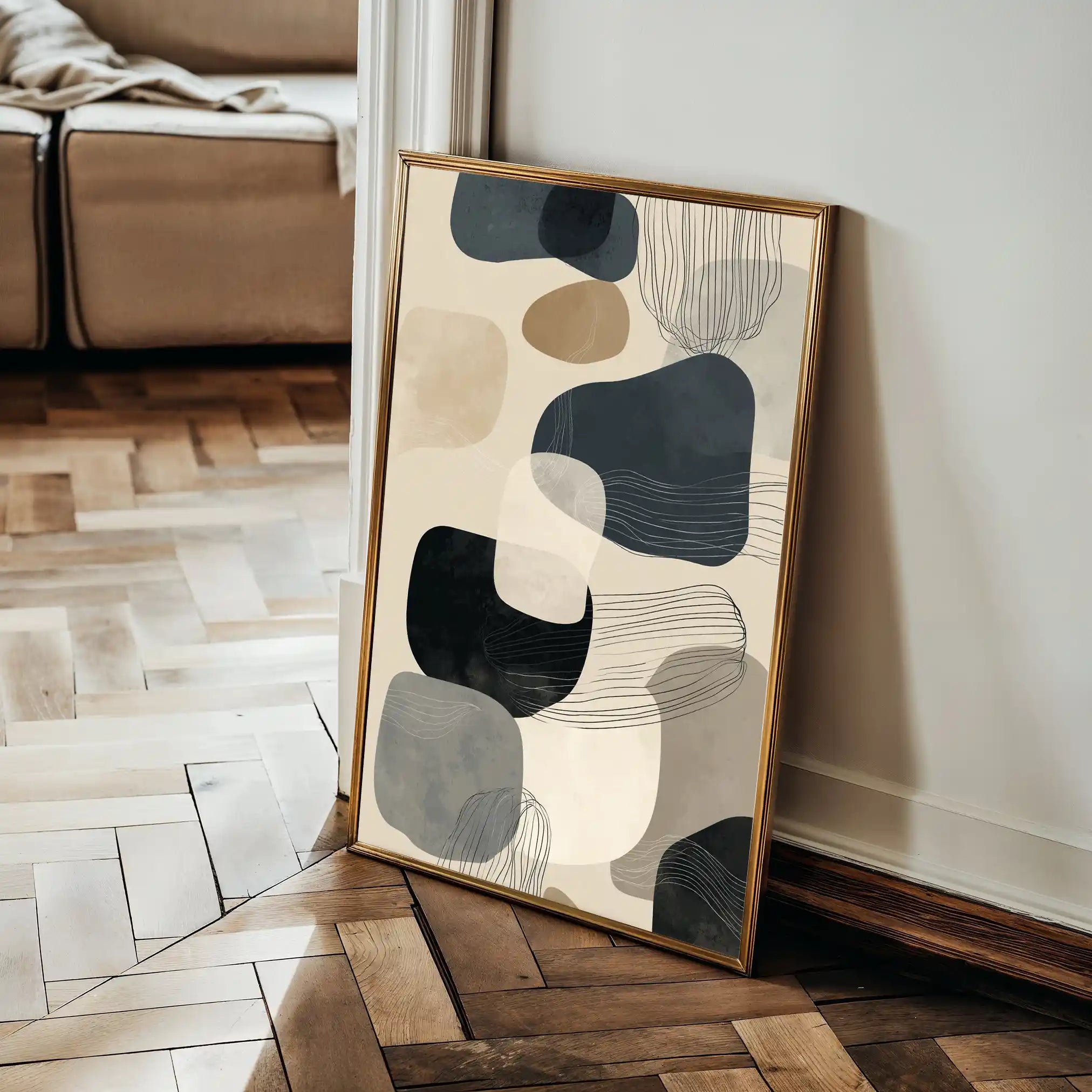 Abstract 1794 Canvas Art 18" x 24" / 45 x 60 cm / Black