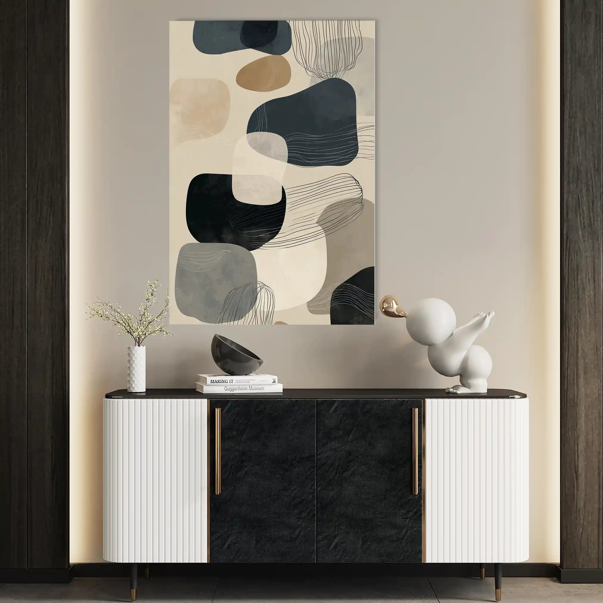 Abstract 1794 Canvas Art 18" x 24" / 45 x 60 cm / Black