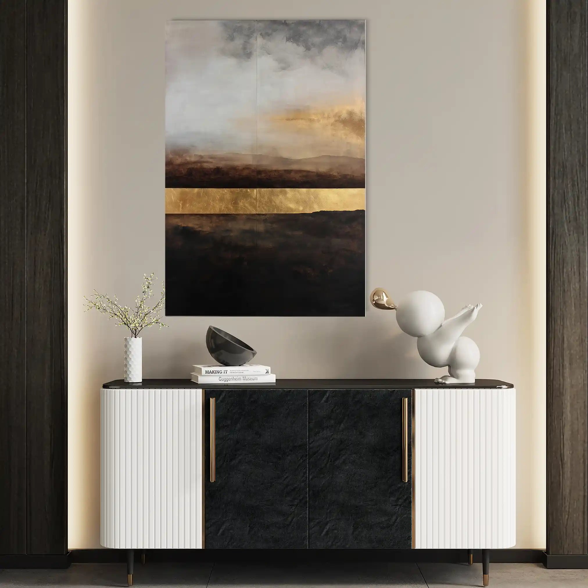 Abstract 1795 Canvas Art 18" x 24" / 45 x 60 cm / Black