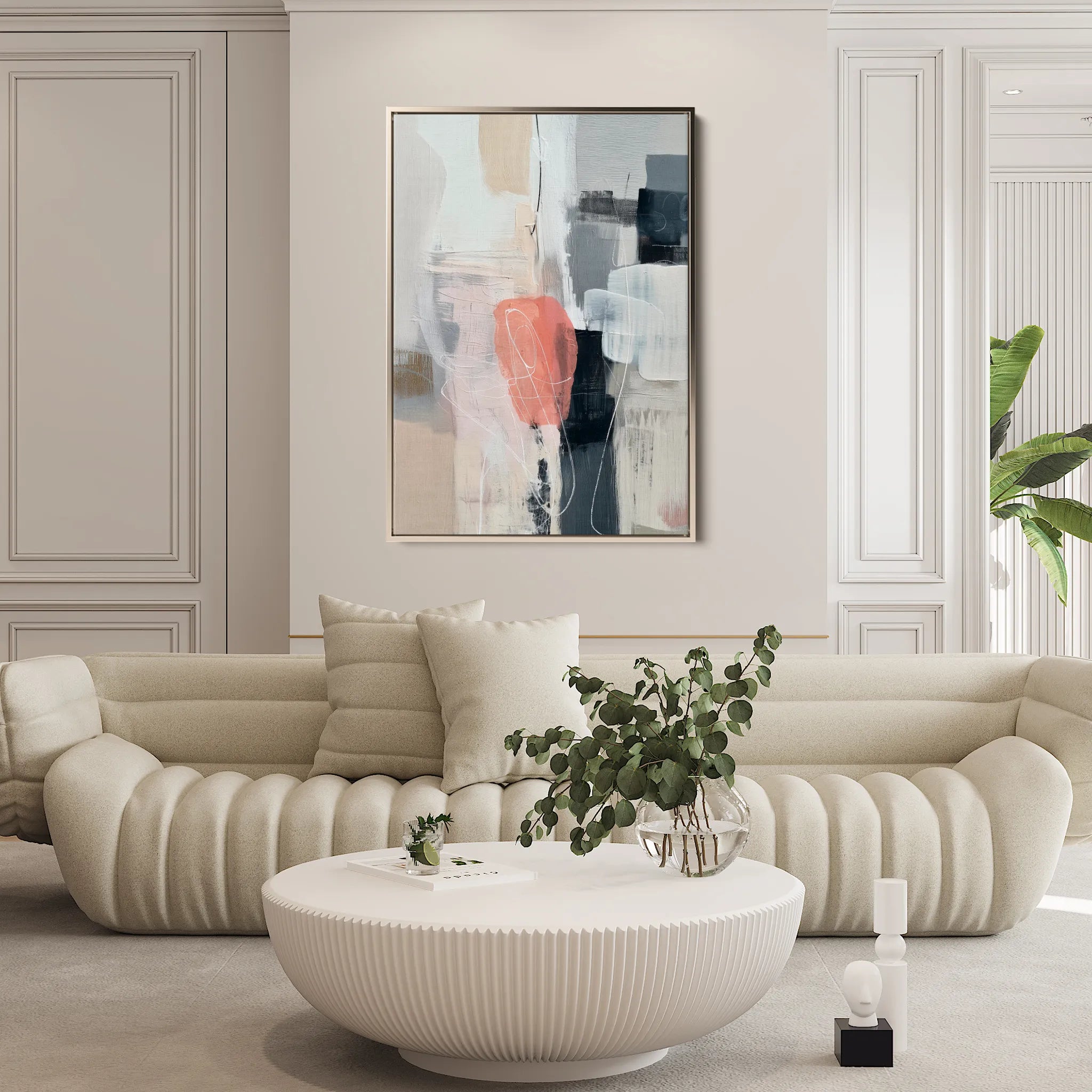 Abstract 1796 Canvas Art 18" x 24" / 45 x 60 cm / Black