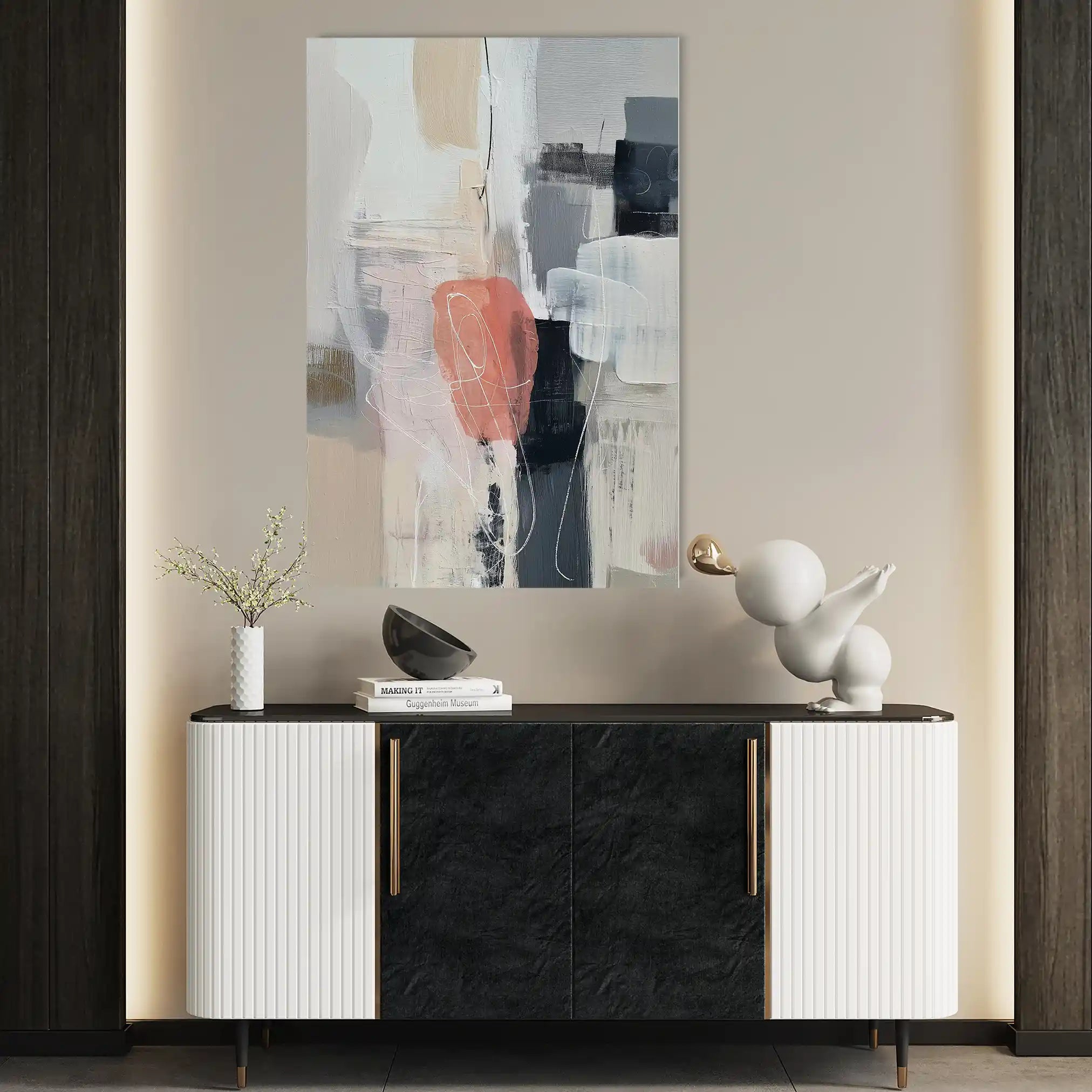 Abstract 1796 Canvas Art 18" x 24" / 45 x 60 cm / Black