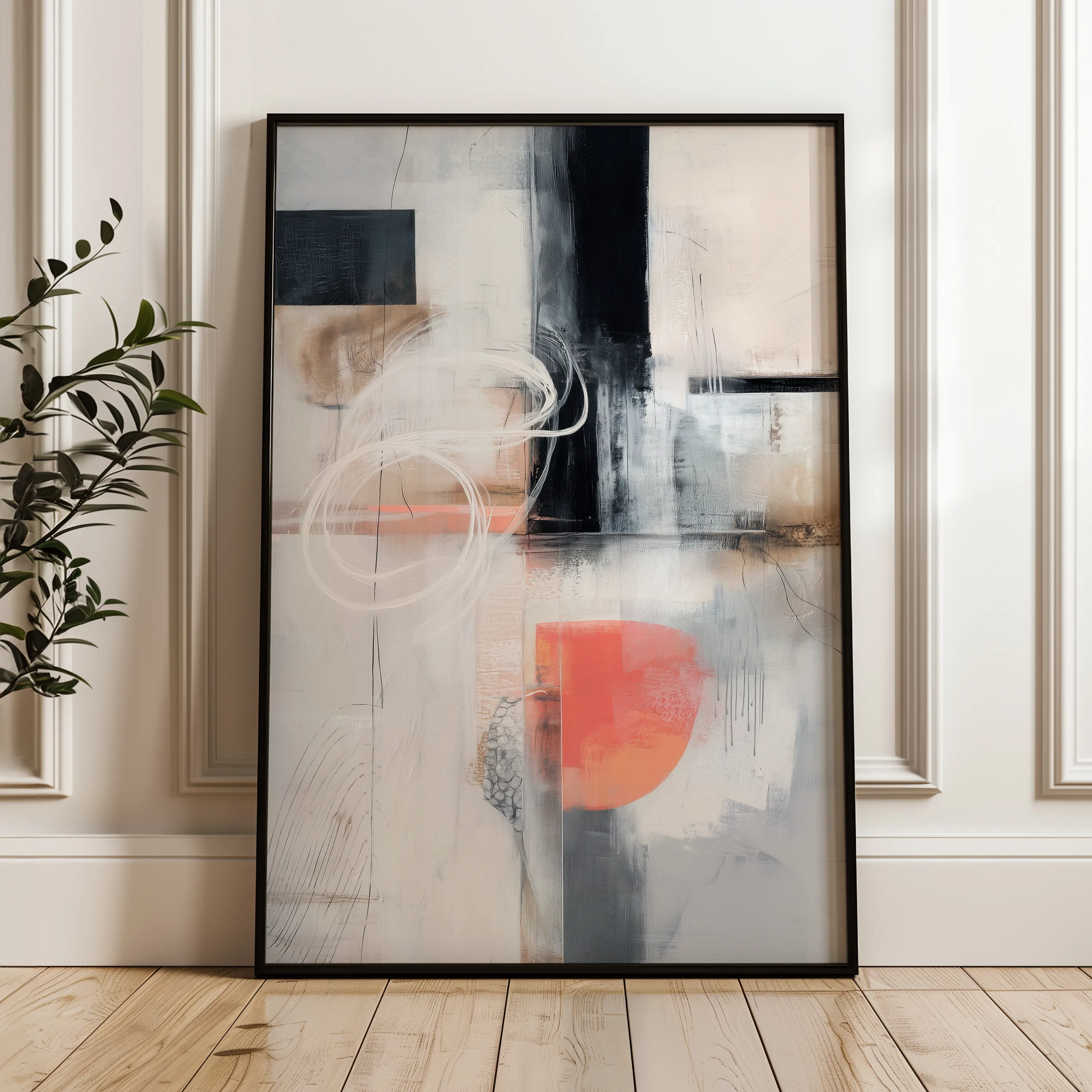 Abstract 1797 Canvas Art 18" x 24" / 45 x 60 cm / Black