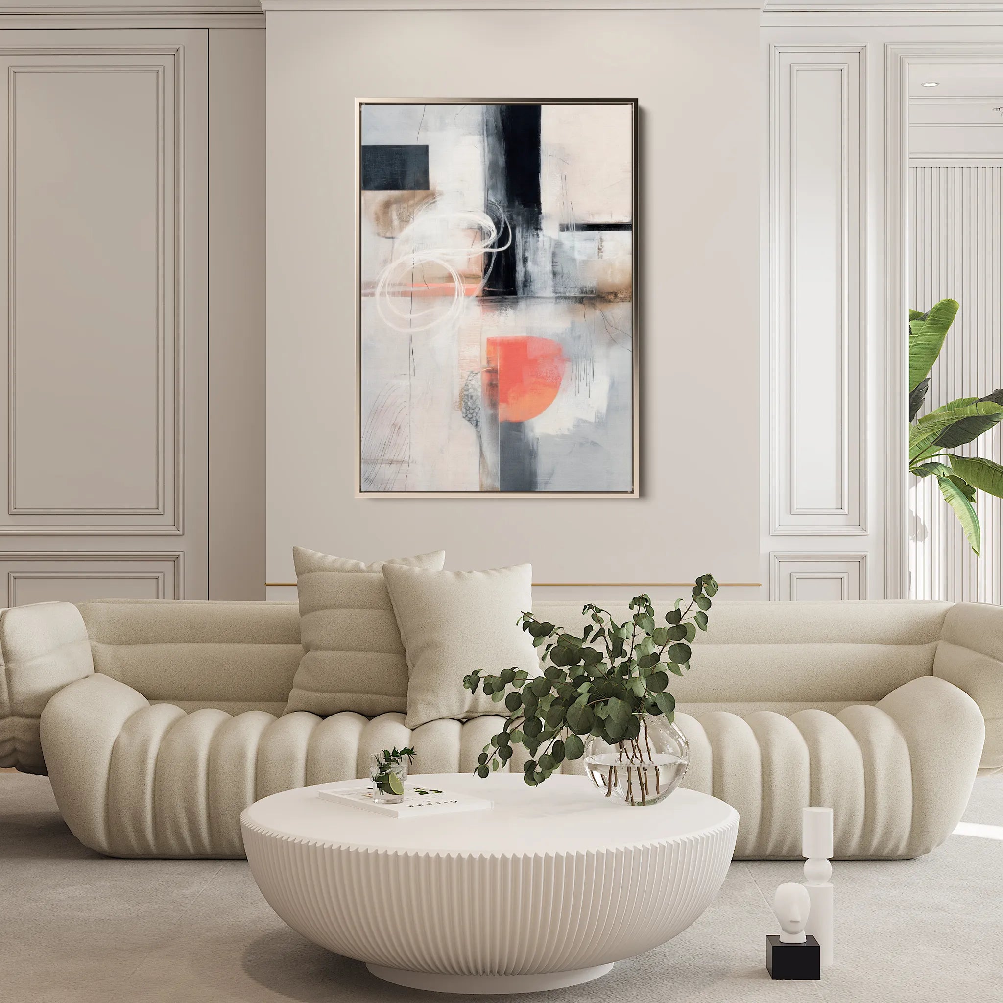 Abstract 1797 Canvas Art 18" x 24" / 45 x 60 cm / Black