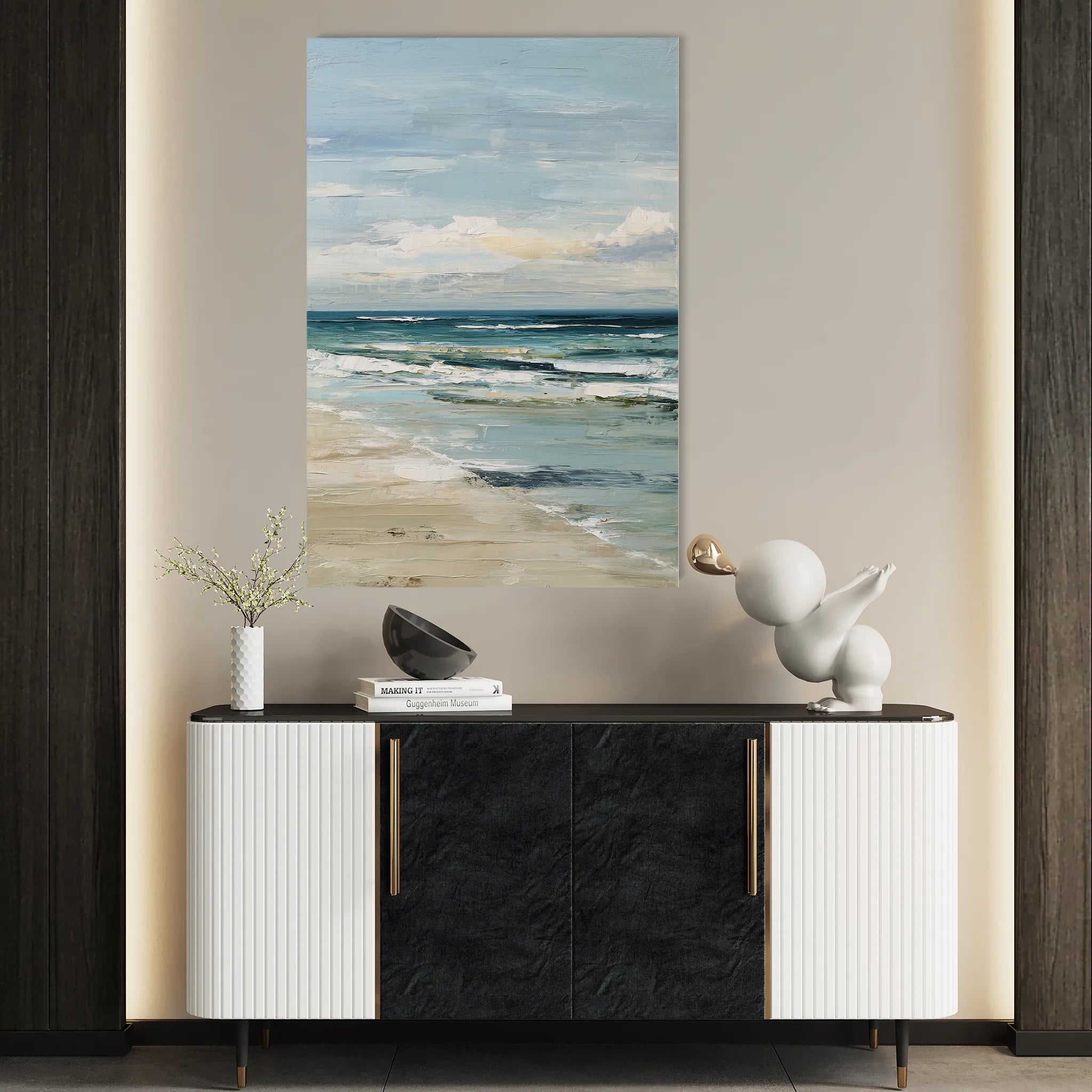 Abstract 1799 Canvas Art 18" x 24" / 45 x 60 cm / Black