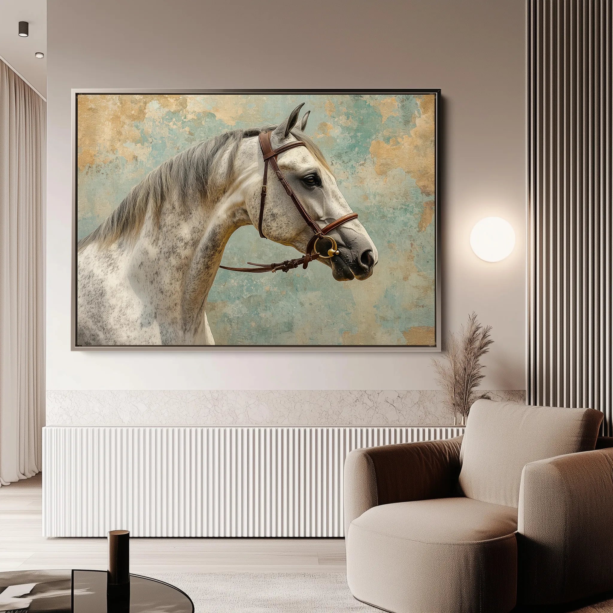 Horses 180 Canvas Art 18" x 24" / 45 x 60 cm / Black