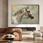 Horses 180 Canvas Art 18" x 24" / 45 x 60 cm / Black