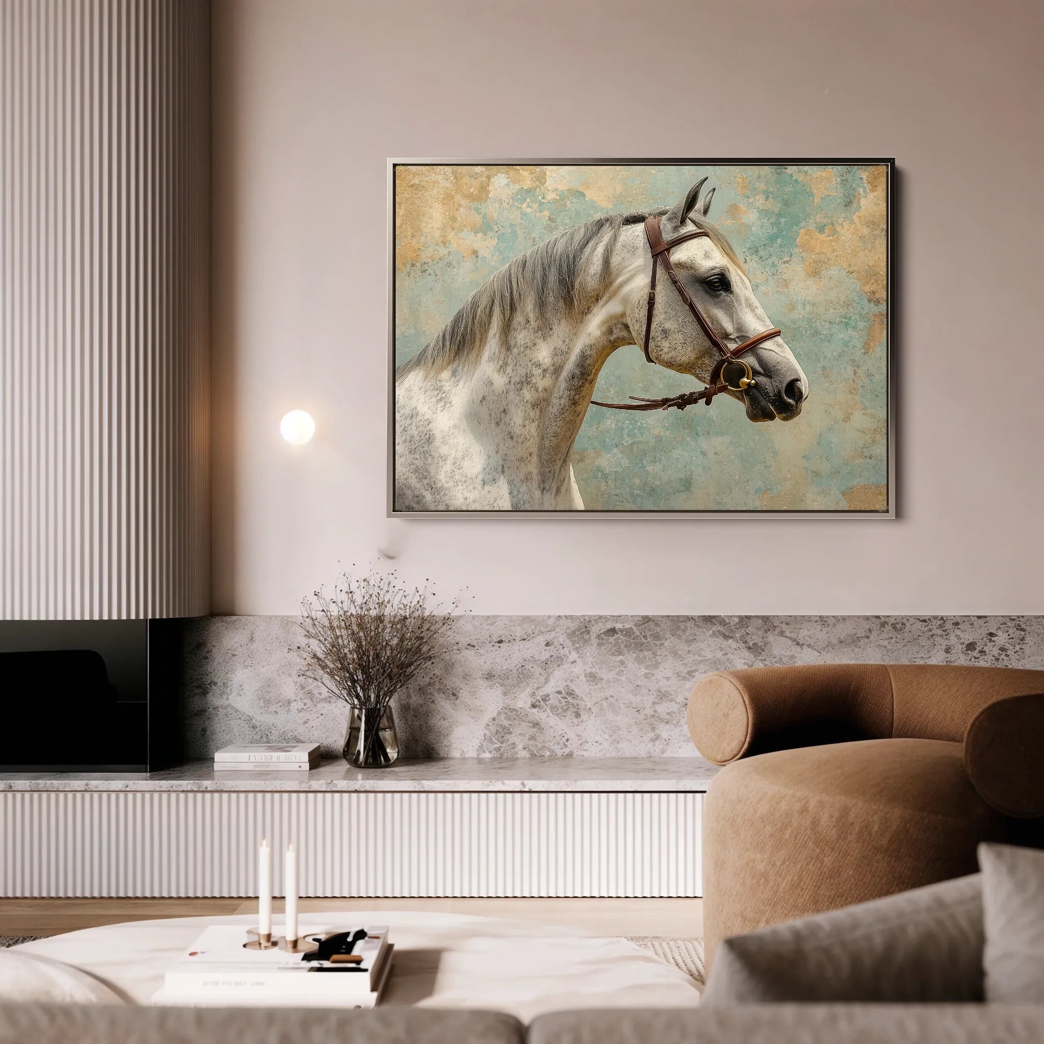Horses 180 Canvas Art 18" x 24" / 45 x 60 cm / Black