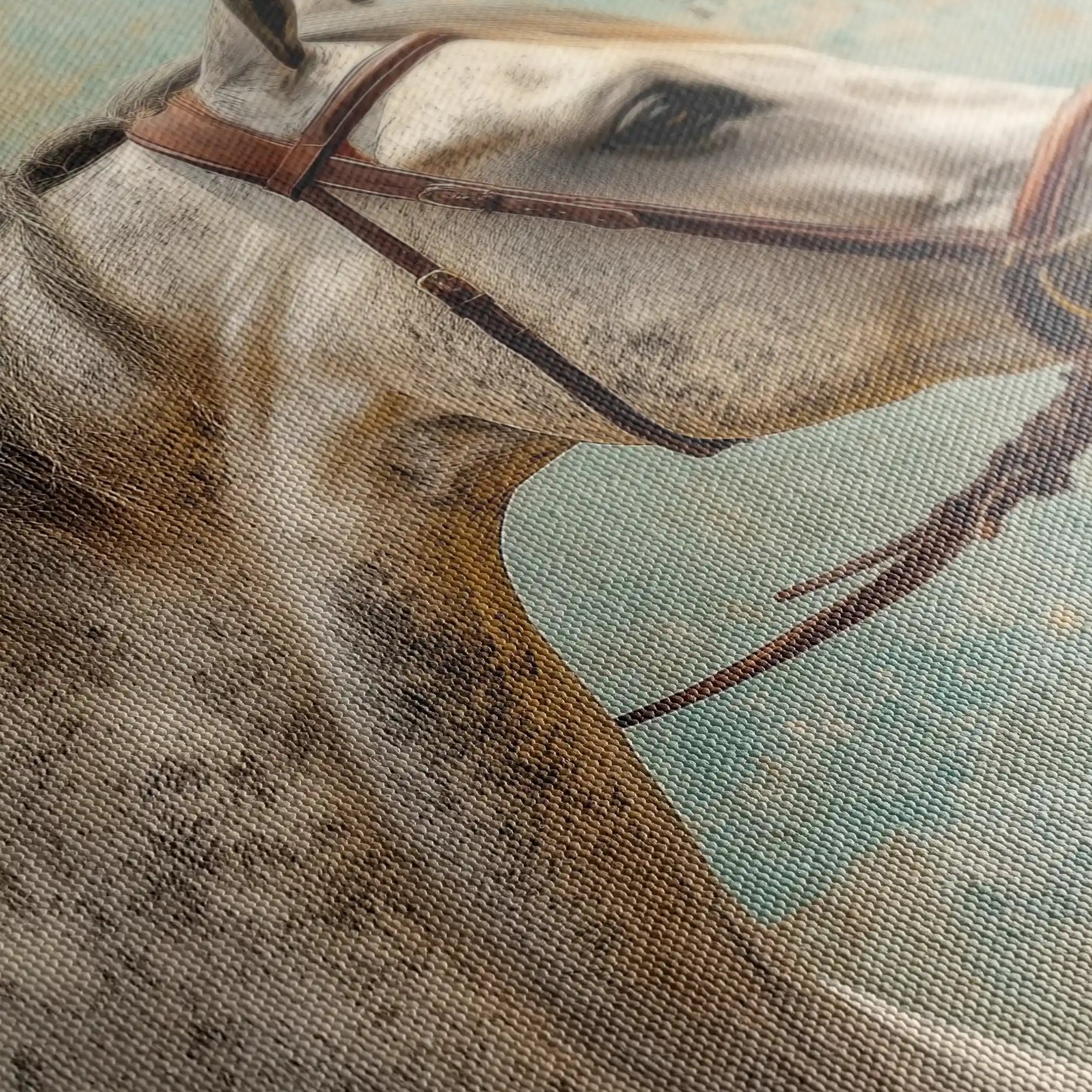 Horses 180 Canvas Art 60 x 40 cm / Black
