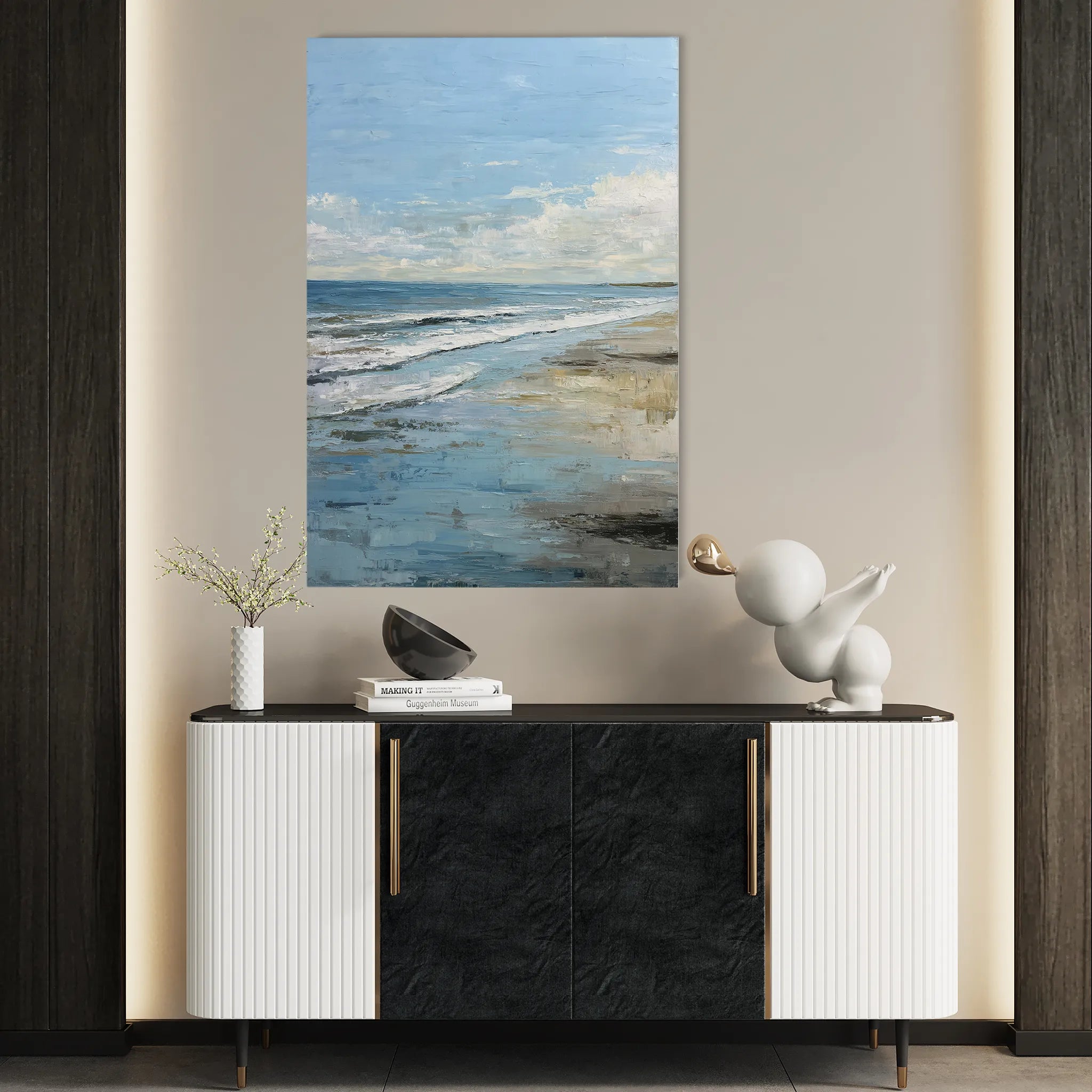 Abstract 1800 Canvas Art 18" x 24" / 45 x 60 cm / Black