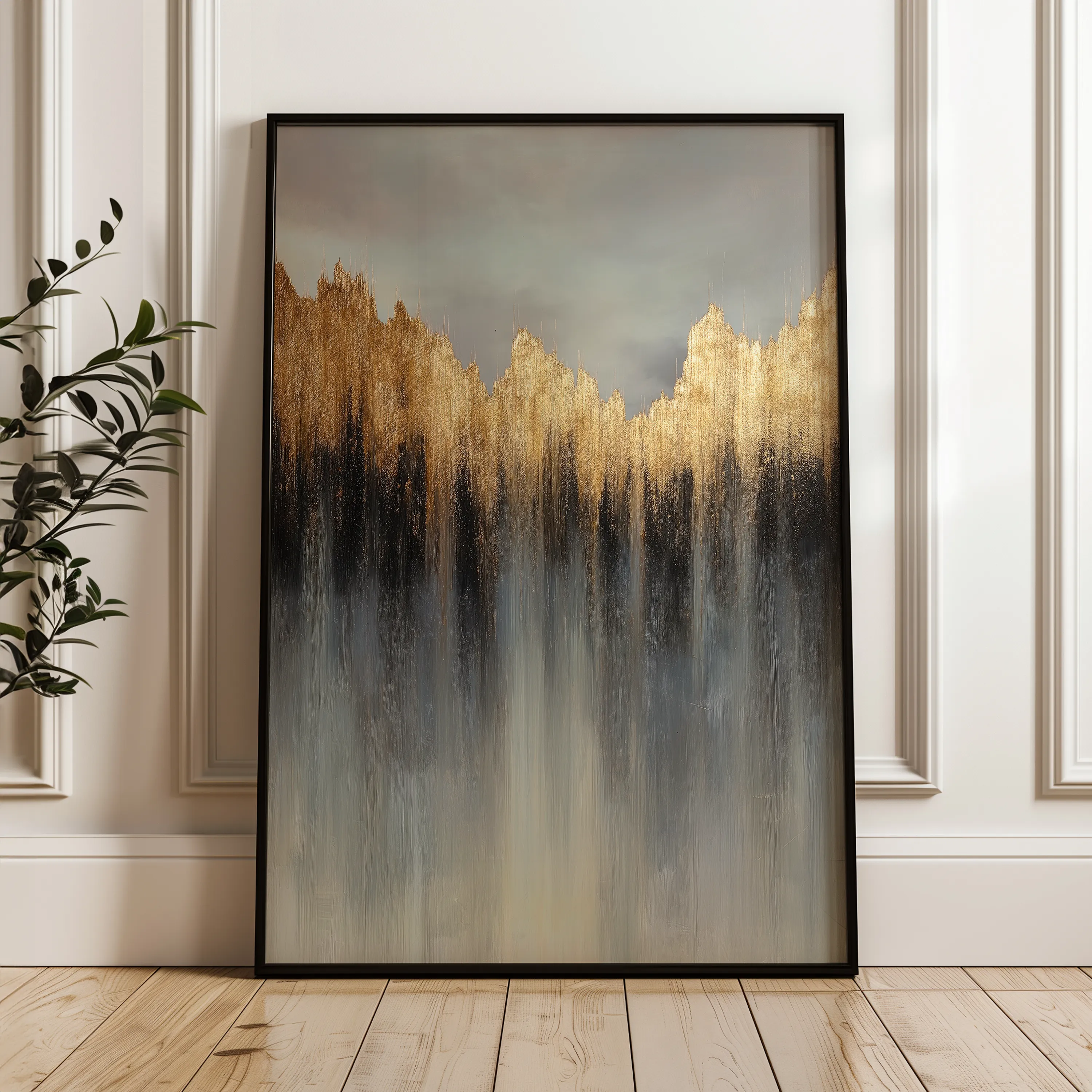 Abstract 1802 Canvas Art 18" x 24" / 45 x 60 cm / Black