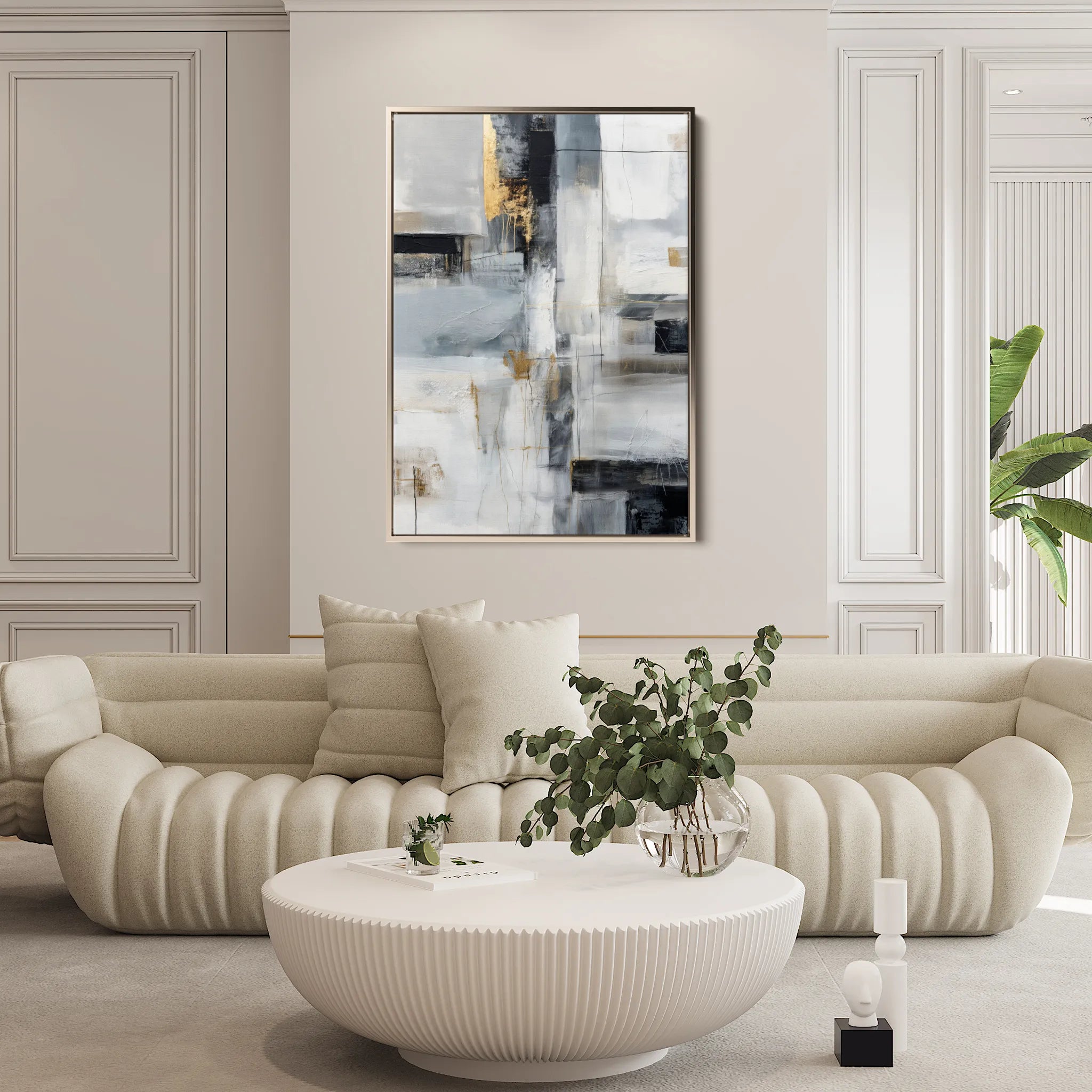 Abstract 1803 Canvas Art 18" x 24" / 45 x 60 cm / Black