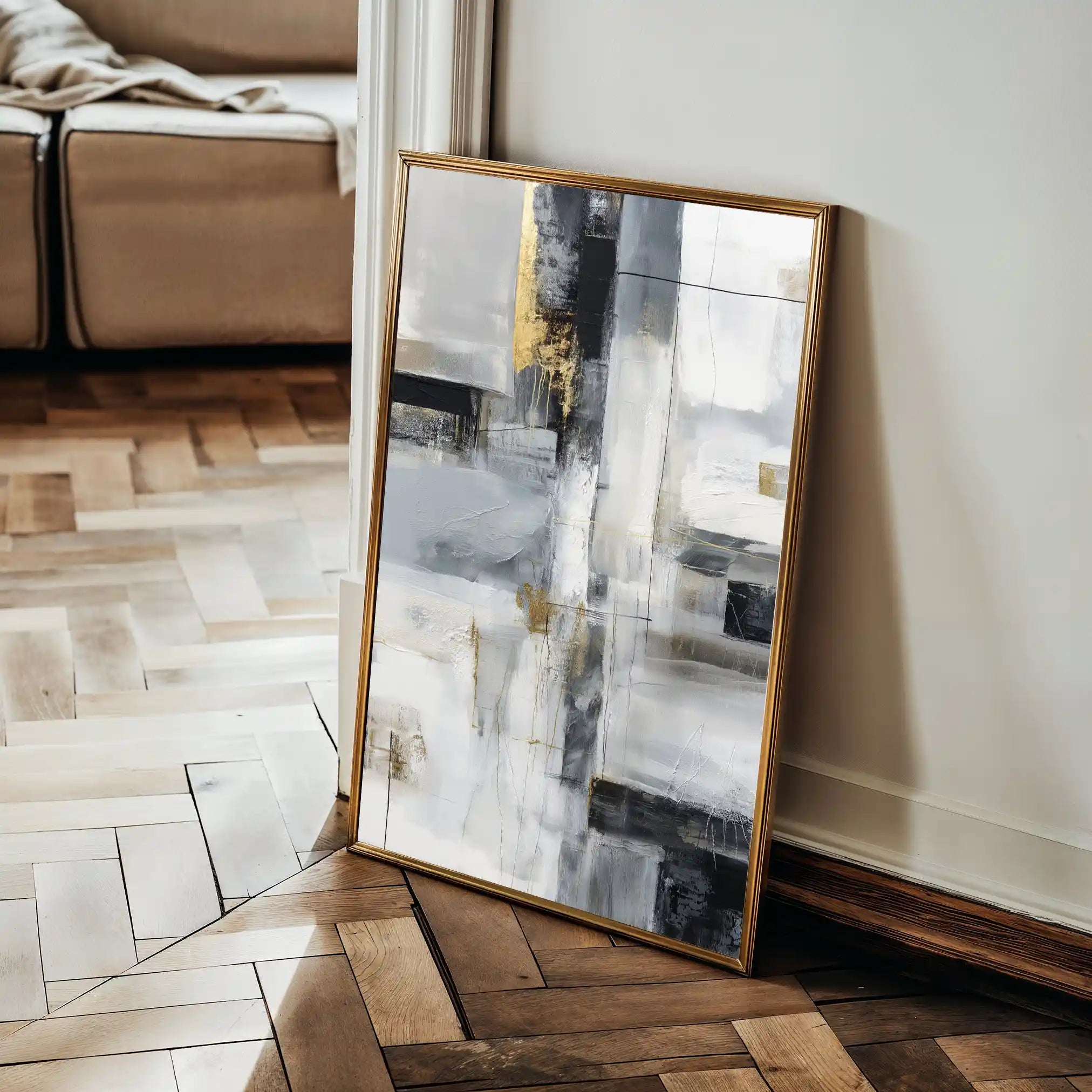 Abstract 1803 Canvas Art 18" x 24" / 45 x 60 cm / Black