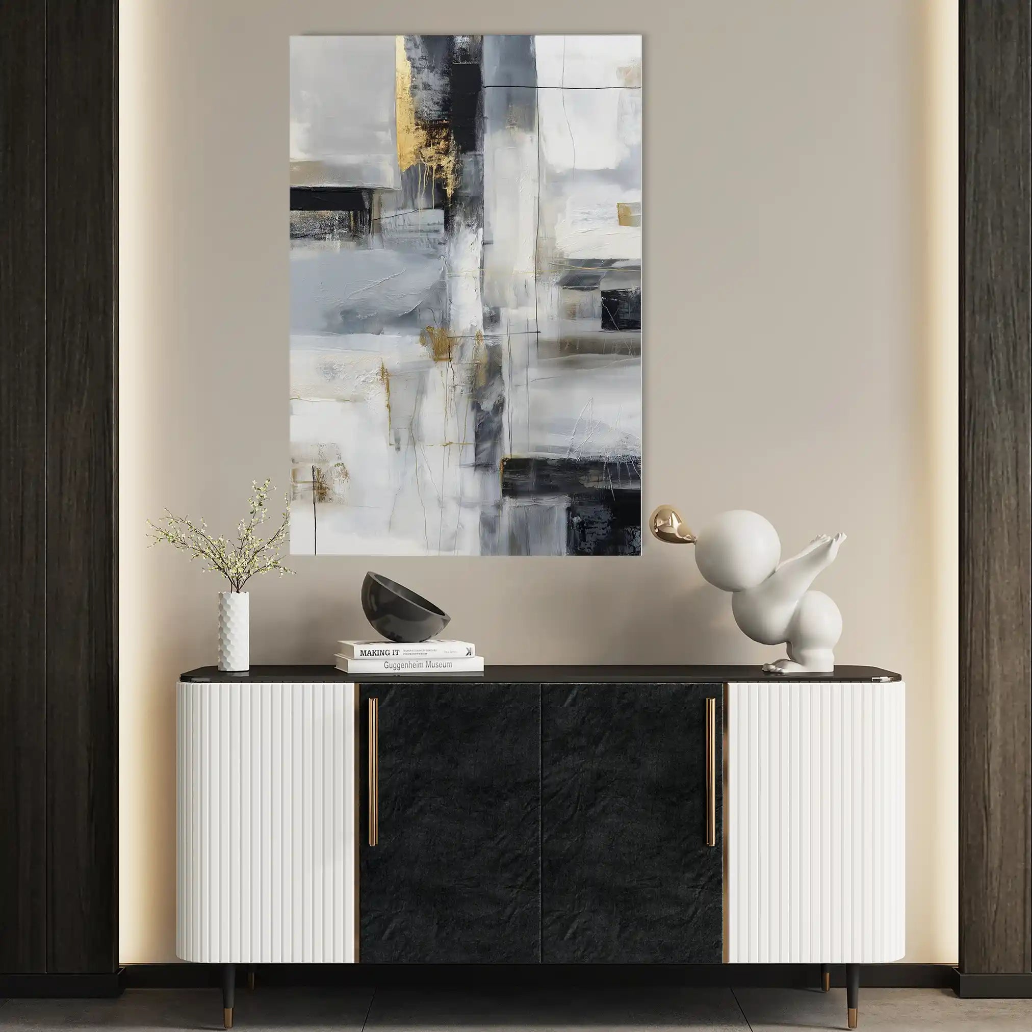Abstract 1803 Canvas Art 18" x 24" / 45 x 60 cm / Black