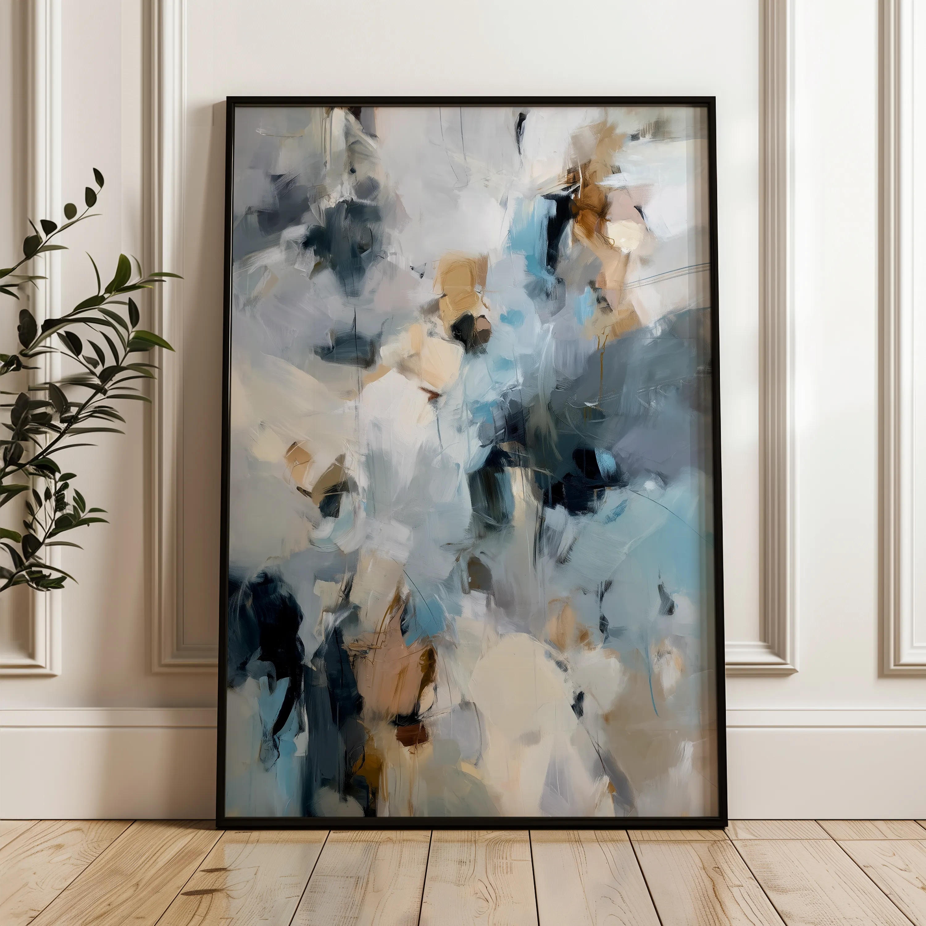 Abstract 1804 Canvas Art 18" x 24" / 45 x 60 cm / Black