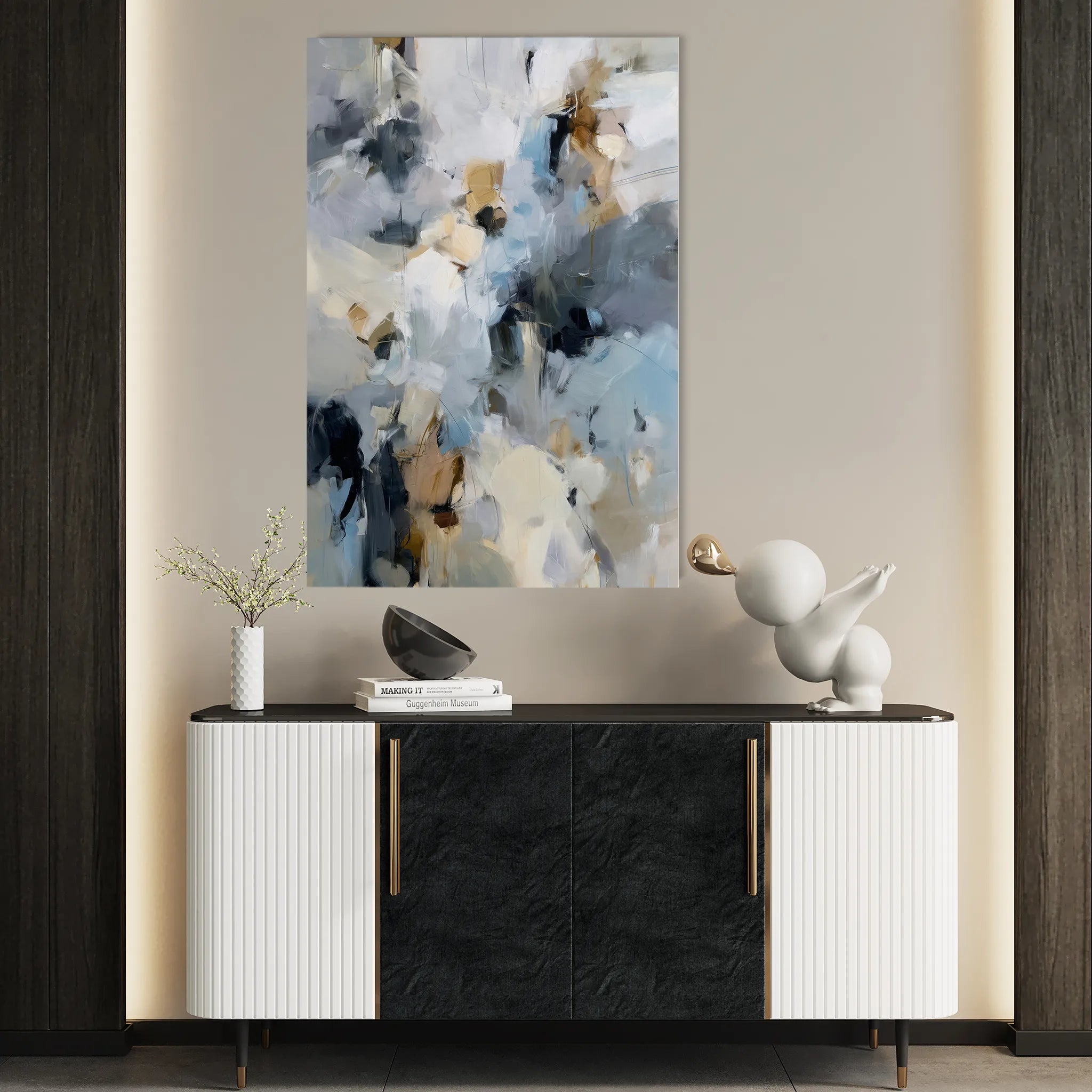 Abstract 1804 Canvas Art 18" x 24" / 45 x 60 cm / Black