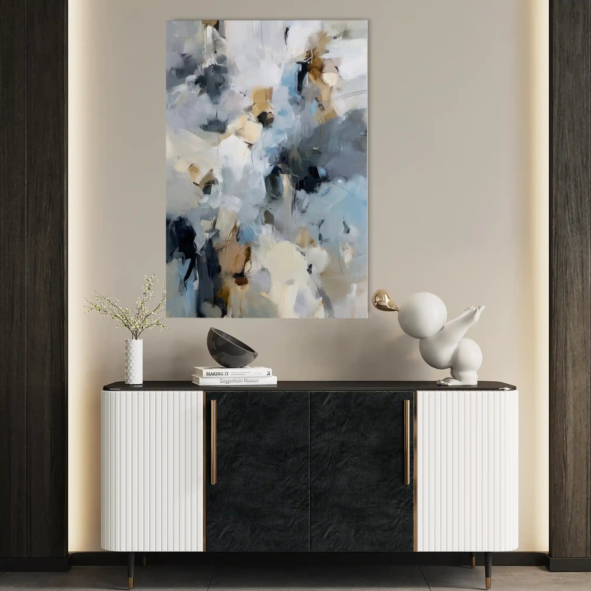 Abstract 1804 Canvas Art 60 x 40 cm / Black