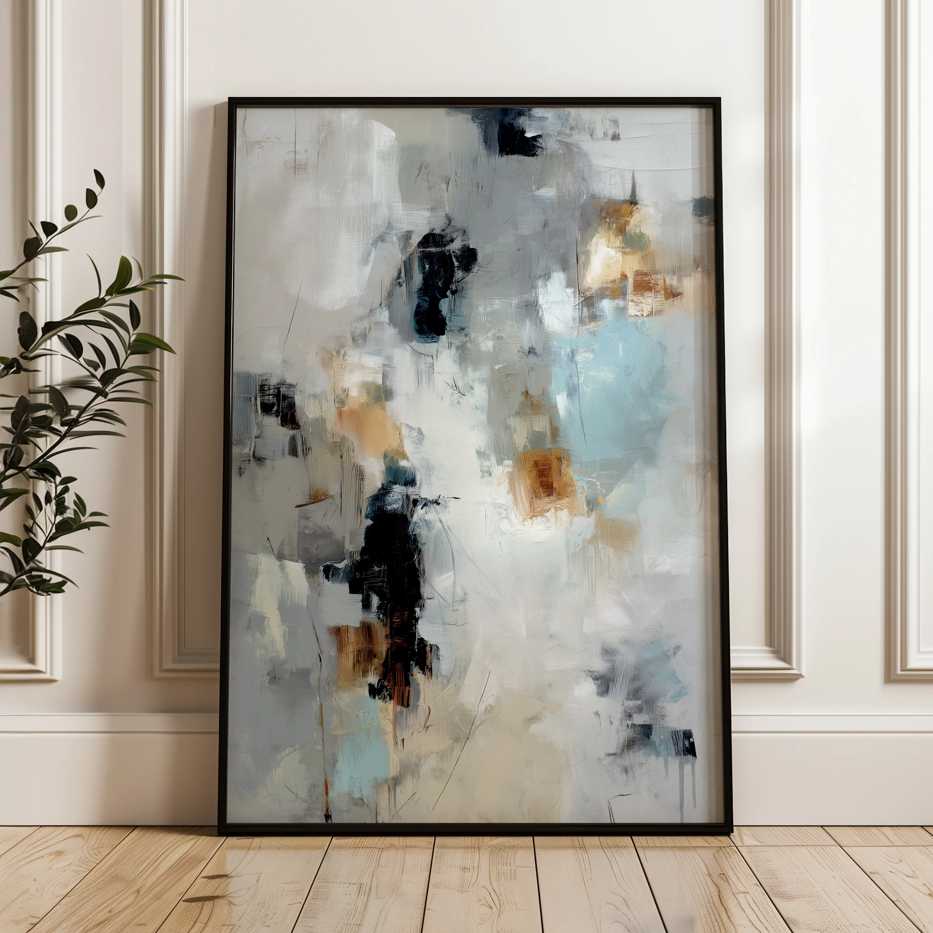 Abstract 1805 Canvas Art 18" x 24" / 45 x 60 cm / Black