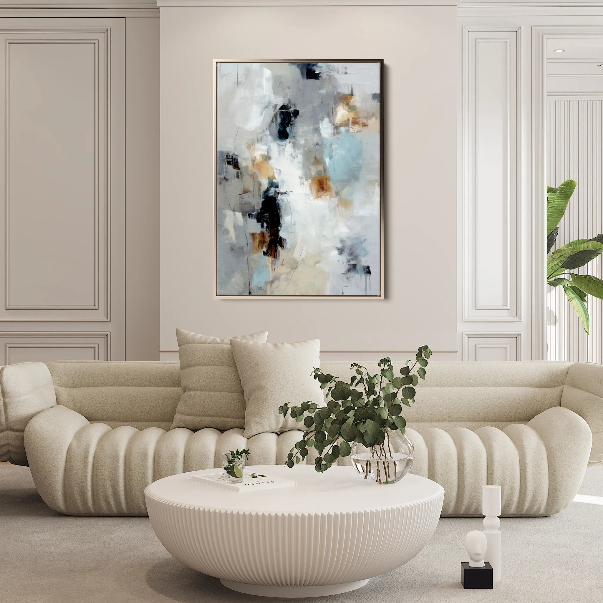 Abstract 1805 Canvas Art 18" x 24" / 45 x 60 cm / Black