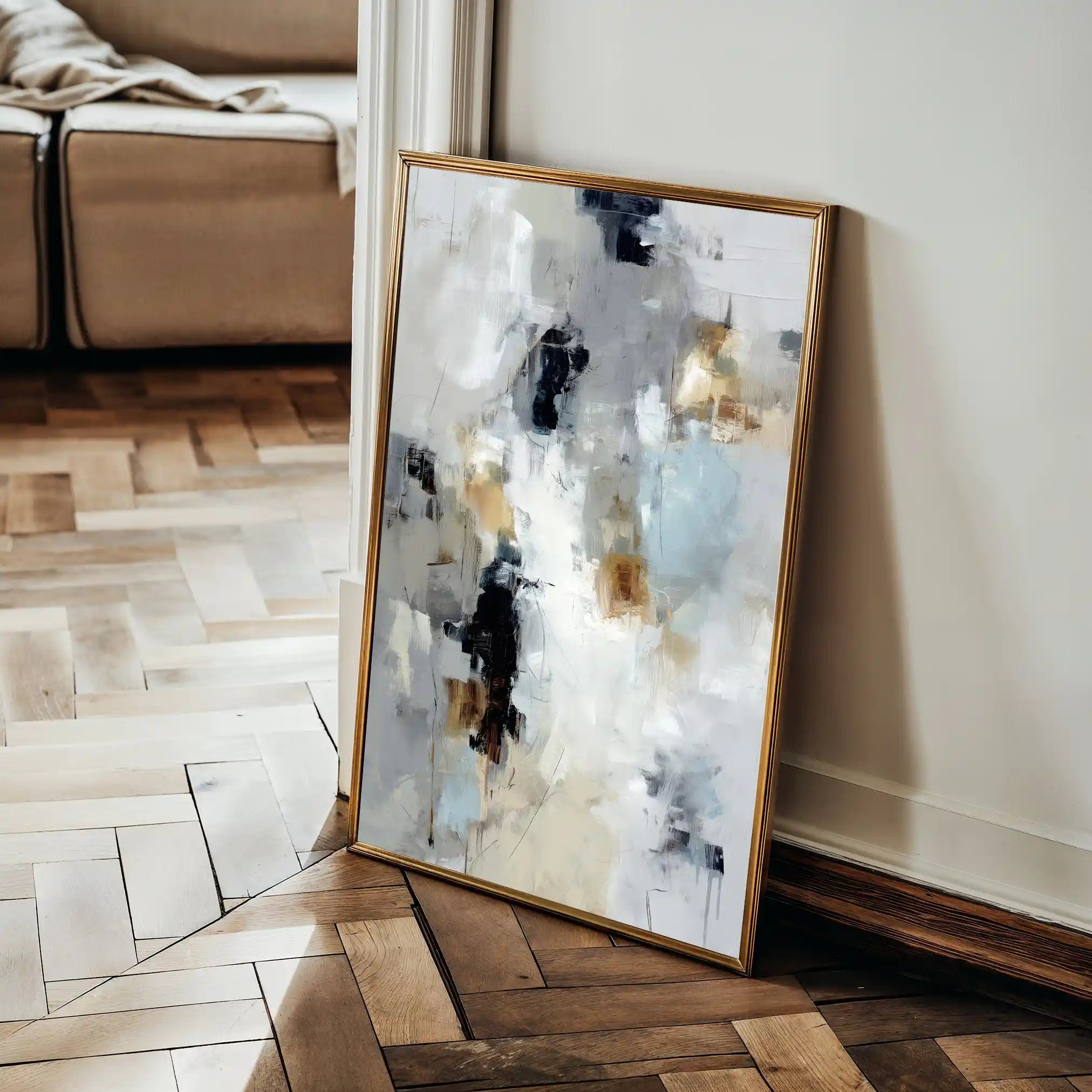 Abstract 1805 Canvas Art 18" x 24" / 45 x 60 cm / Black