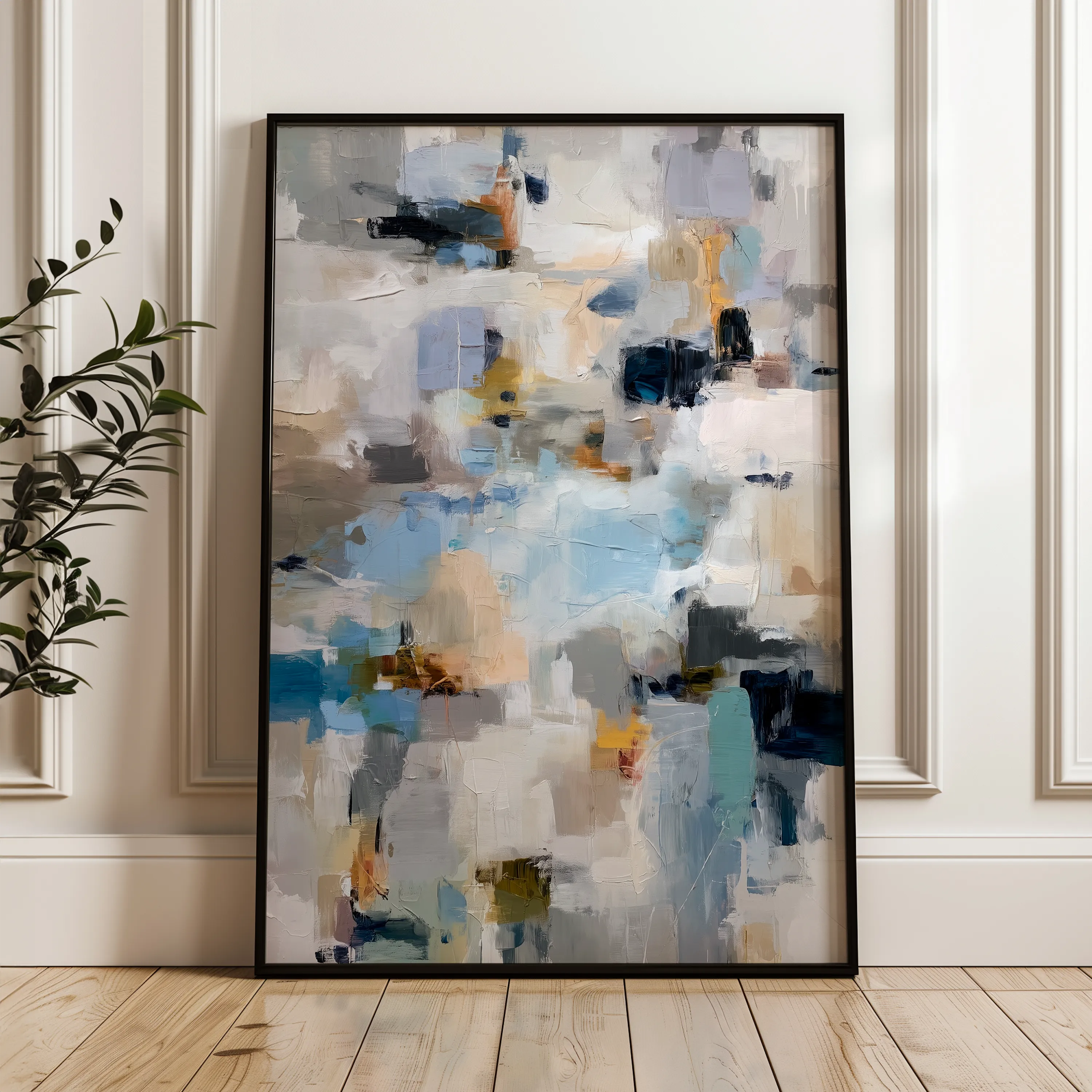 Abstract 1806 Canvas Art 18" x 24" / 45 x 60 cm / Black