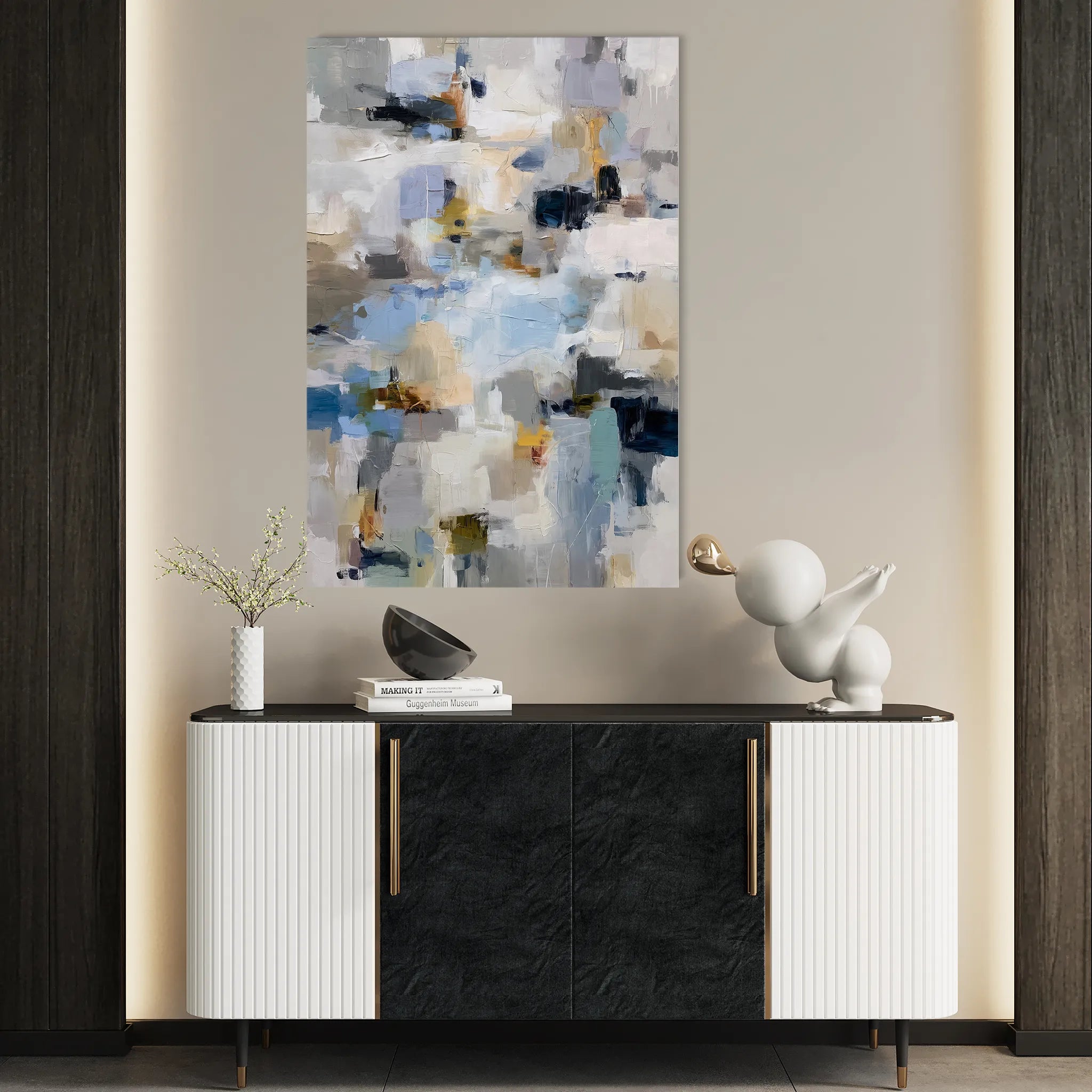 Abstract 1806 Canvas Art 18" x 24" / 45 x 60 cm / Black