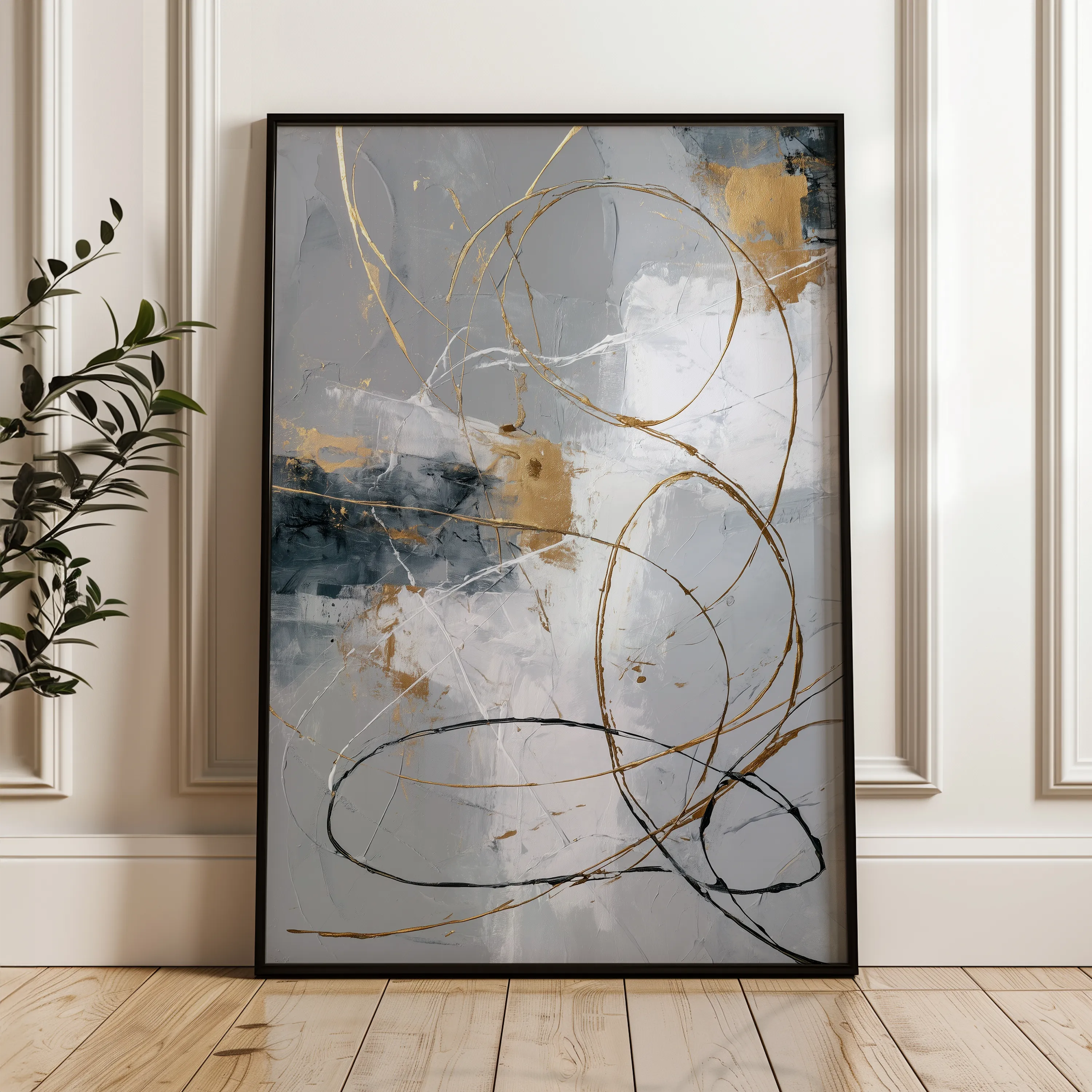 Abstract 1807 Canvas Art 18" x 24" / 45 x 60 cm / Black