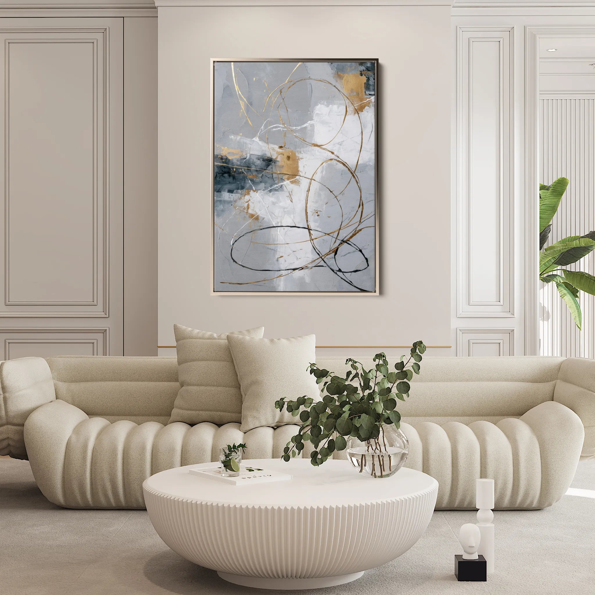 Abstract 1807 Canvas Art 18" x 24" / 45 x 60 cm / Black
