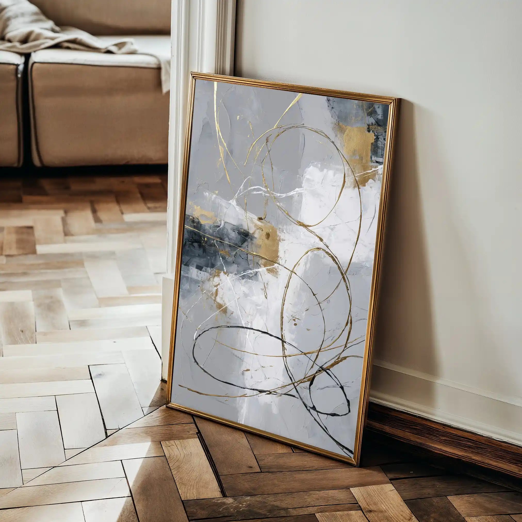 Abstract 1807 Canvas Art 18" x 24" / 45 x 60 cm / Black