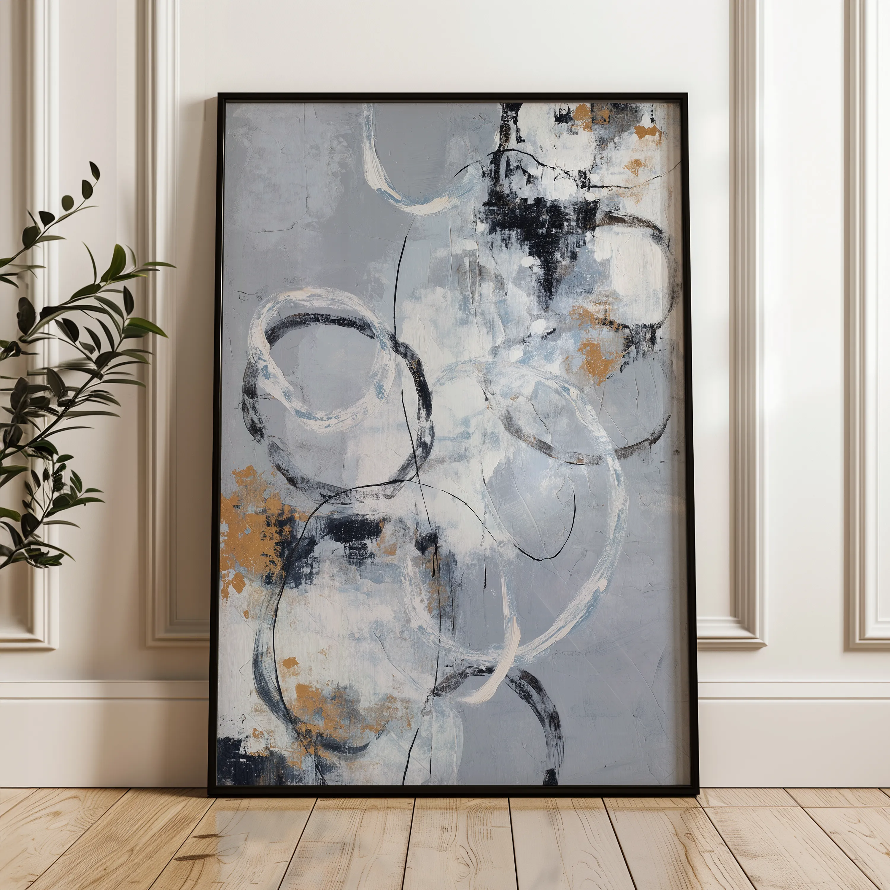 Abstract 1808 Canvas Art 18" x 24" / 45 x 60 cm / Black