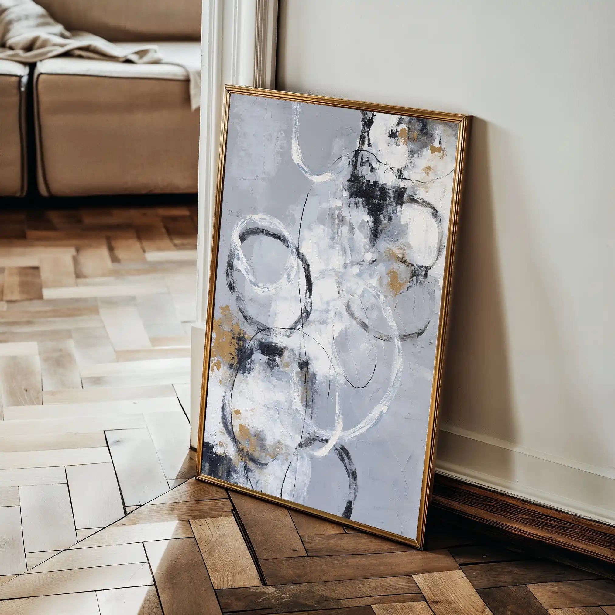 Abstract 1808 Canvas Art 18" x 24" / 45 x 60 cm / Black