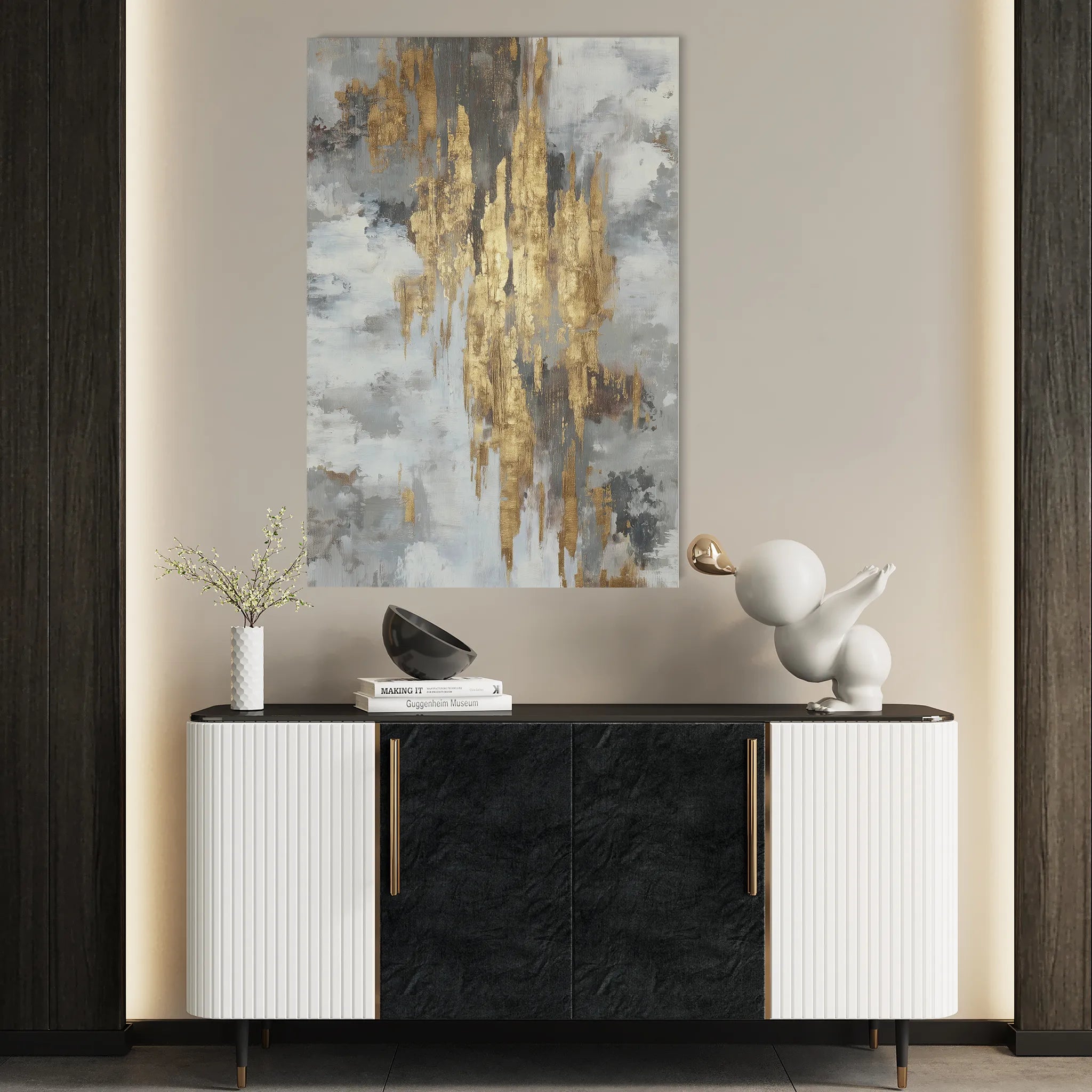 Abstract 1809 Canvas Art 18" x 24" / 45 x 60 cm / Black