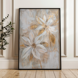 Floral 181 Canvas Art 18" x 24" / 45 x 60 cm / Black