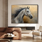 Horses 181 Canvas Art 18" x 24" / 45 x 60 cm / Black